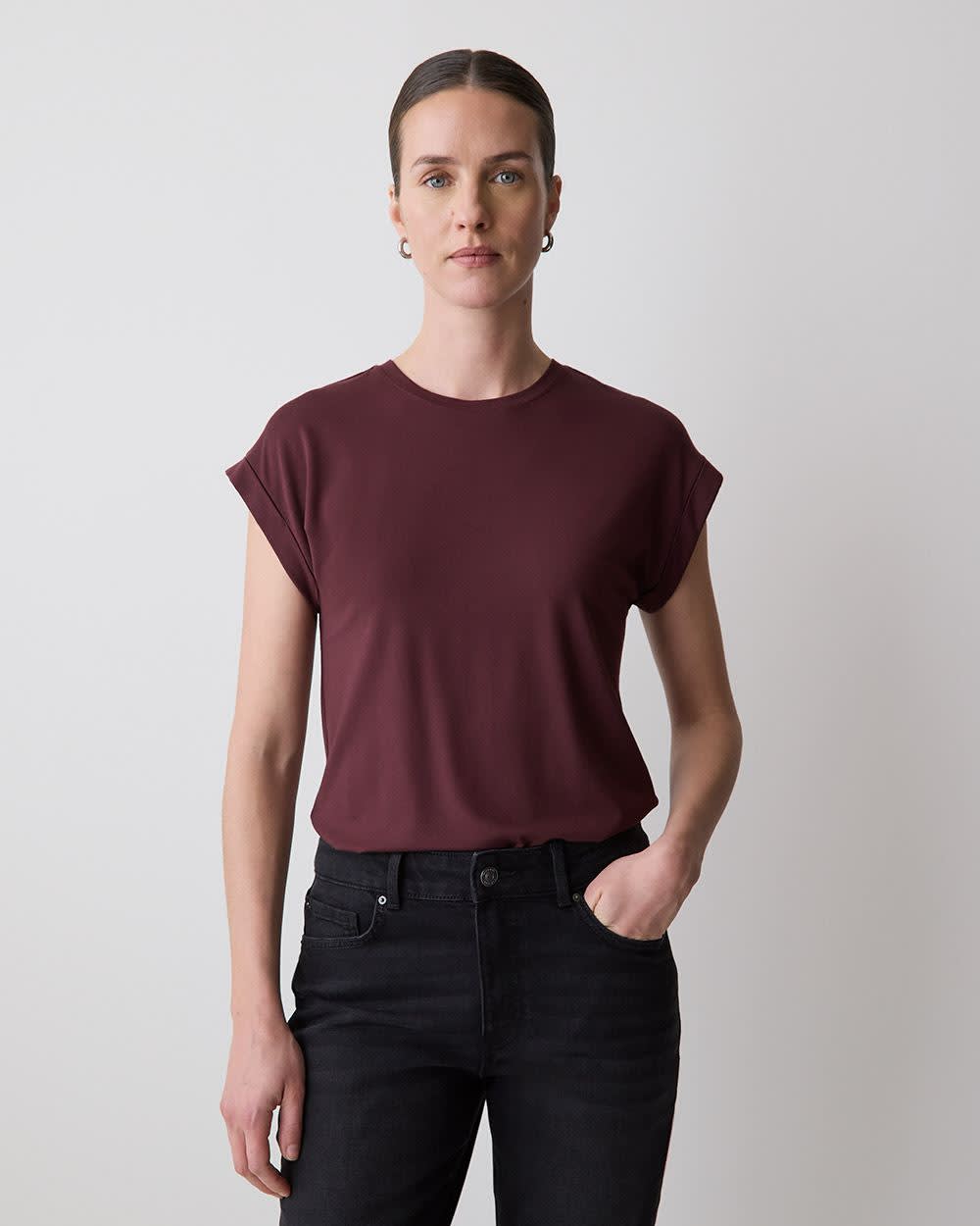 Extended-Sleeve Crew-Neck Tee rw&co Limited Time Discount