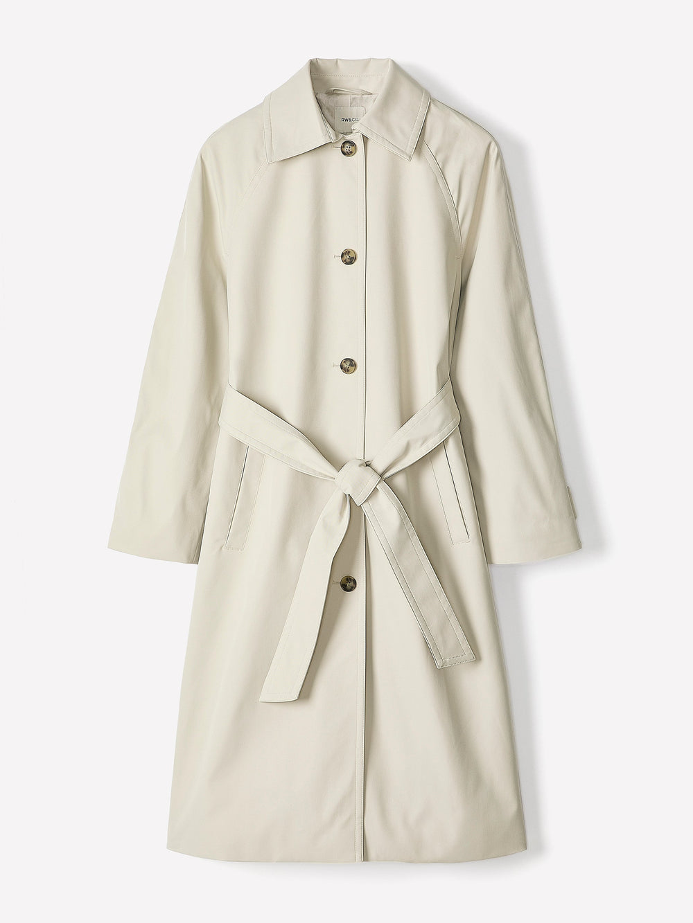 Twill Trench Coat with Removable Belt rw&co Special Offer