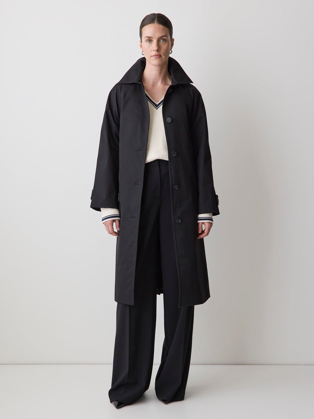 Twill Trench Coat with Removable Belt rw&co Special Offer