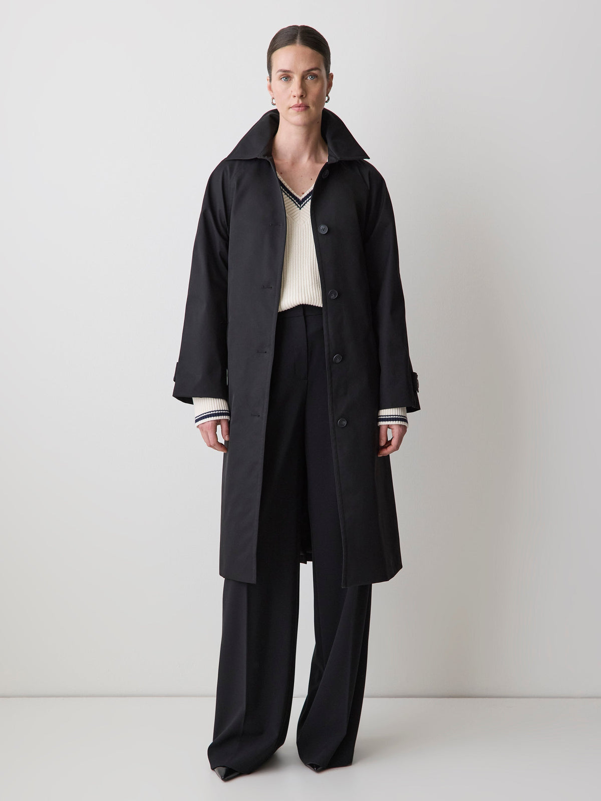 Twill Trench Coat with Removable Belt rw&co Special Offer
