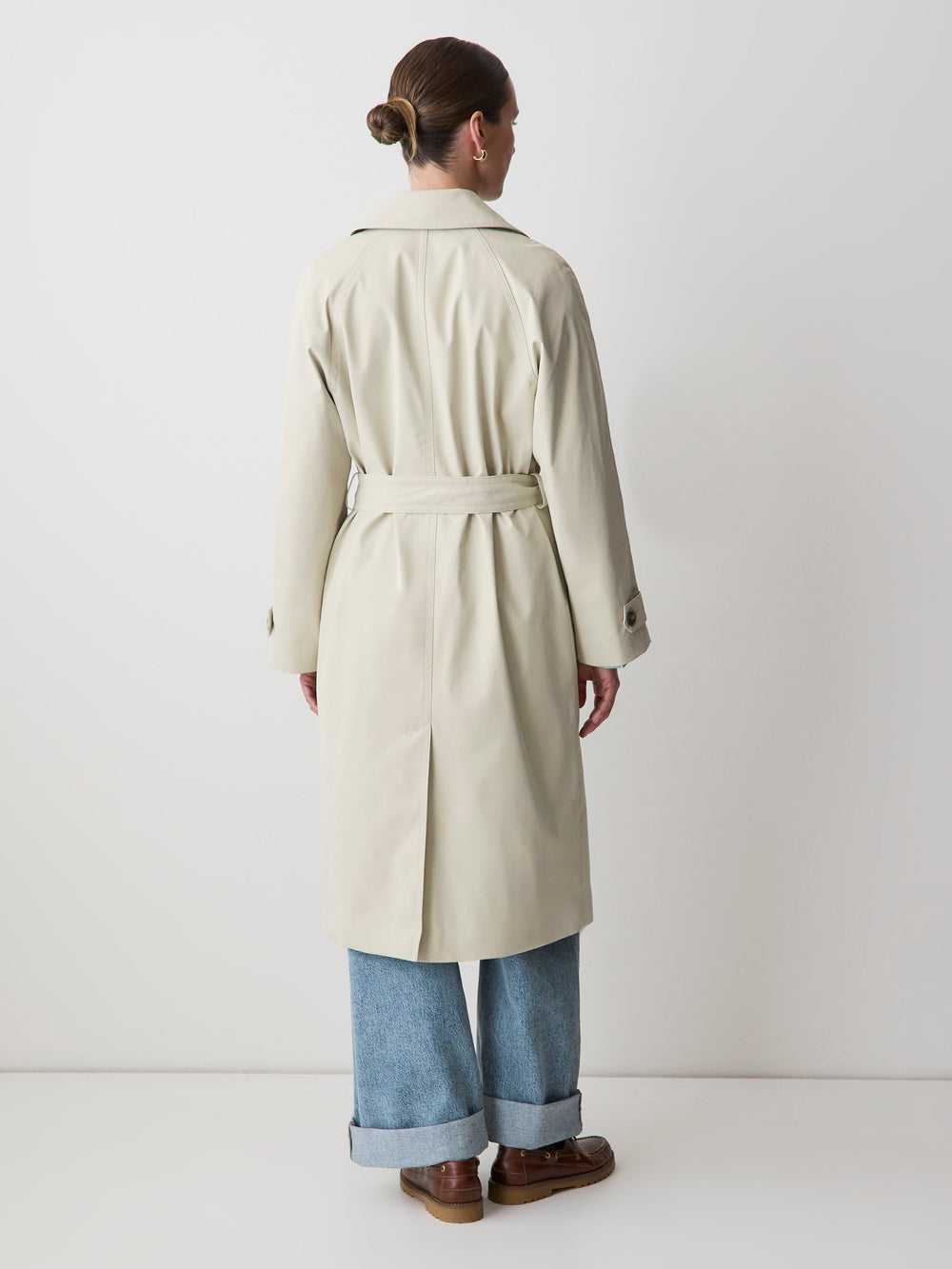 Twill Trench Coat with Removable Belt rw&co Special Offer