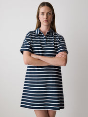Striped Short-Sleeve Polo Dress rw&co Limited Time Discount
