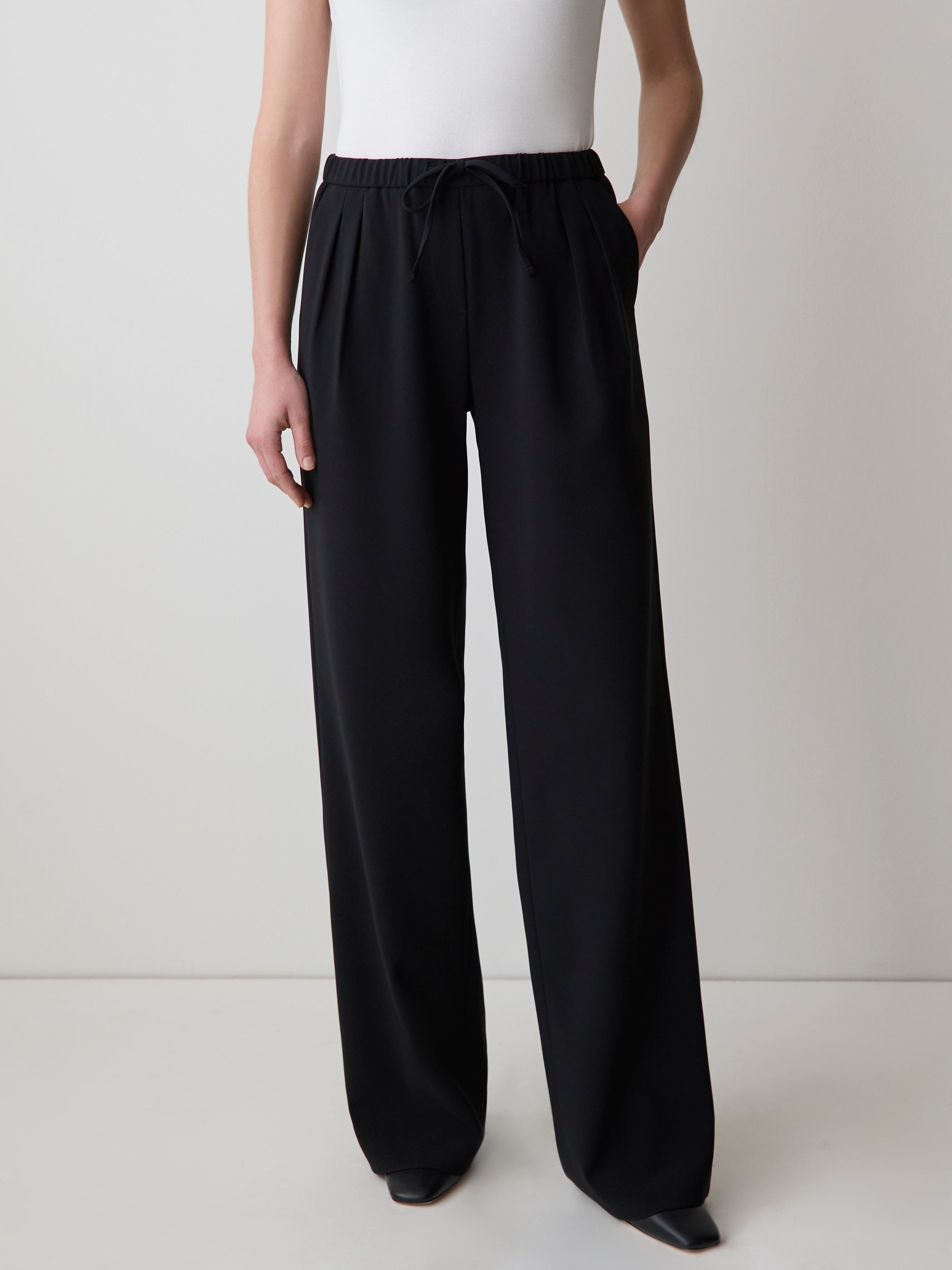 Pull-On Mid-Rise Wide-Leg Pant rw&co Special Offer