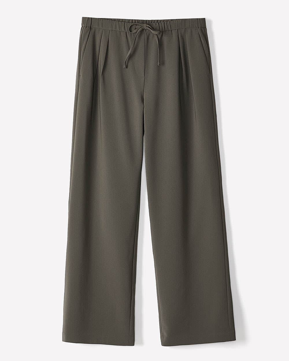 Pull-On Mid-Rise Wide-Leg Pant rw&co Special Offer
