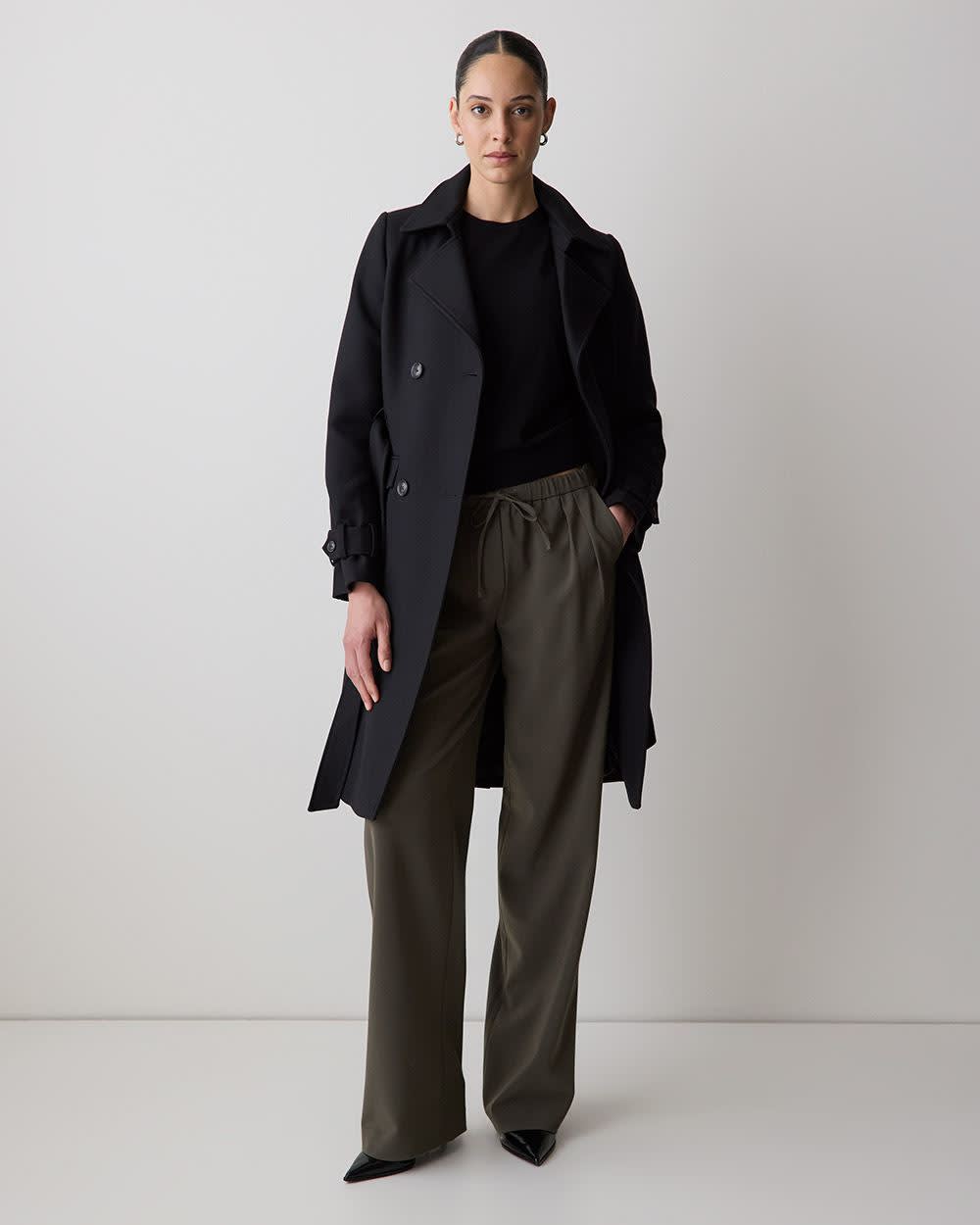 Pull-On Mid-Rise Wide-Leg Pant rw&co Special Offer
