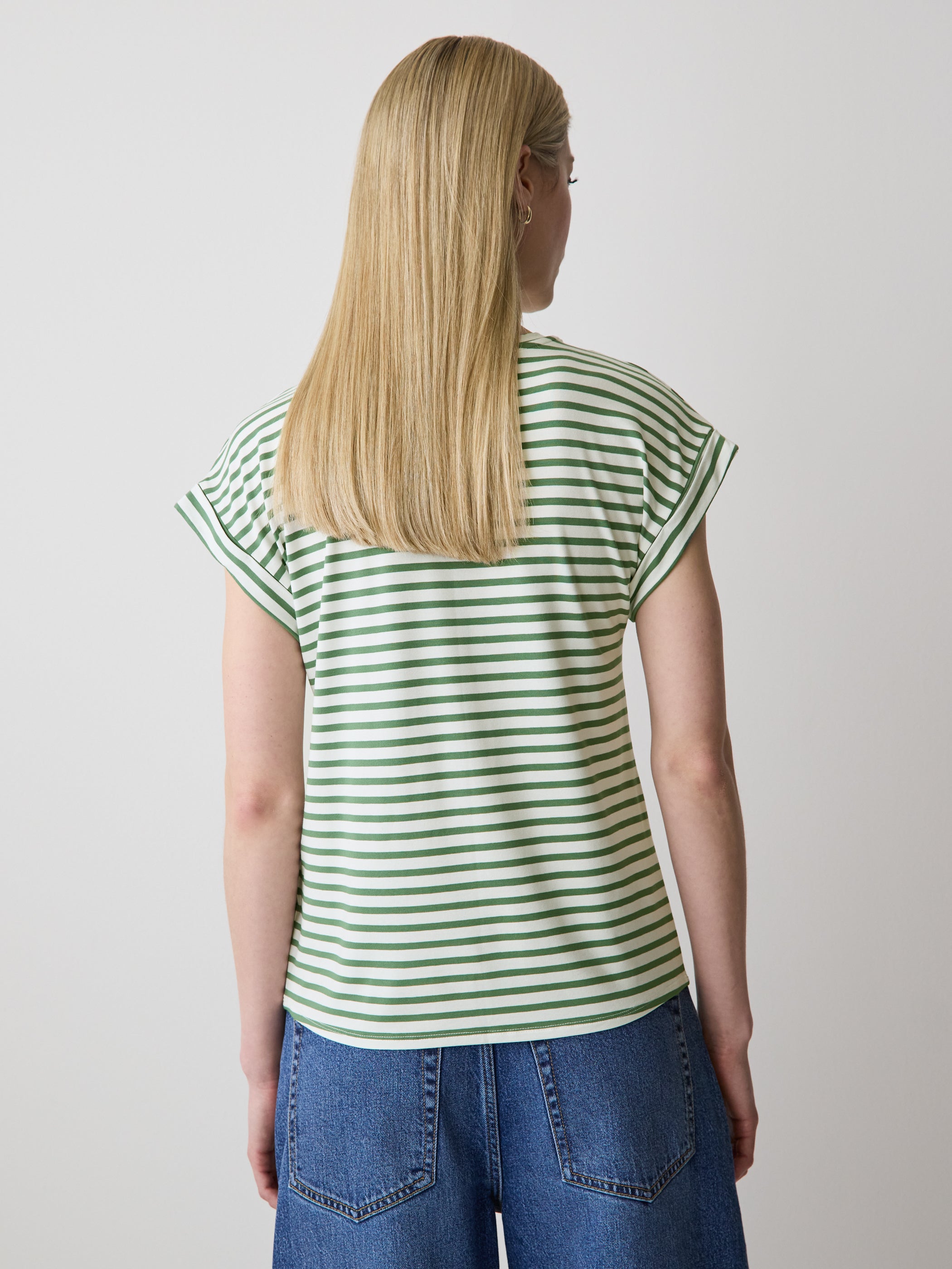Striped Extended-Sleeve Crew-Neck Tee rw&co Special Promo Price
