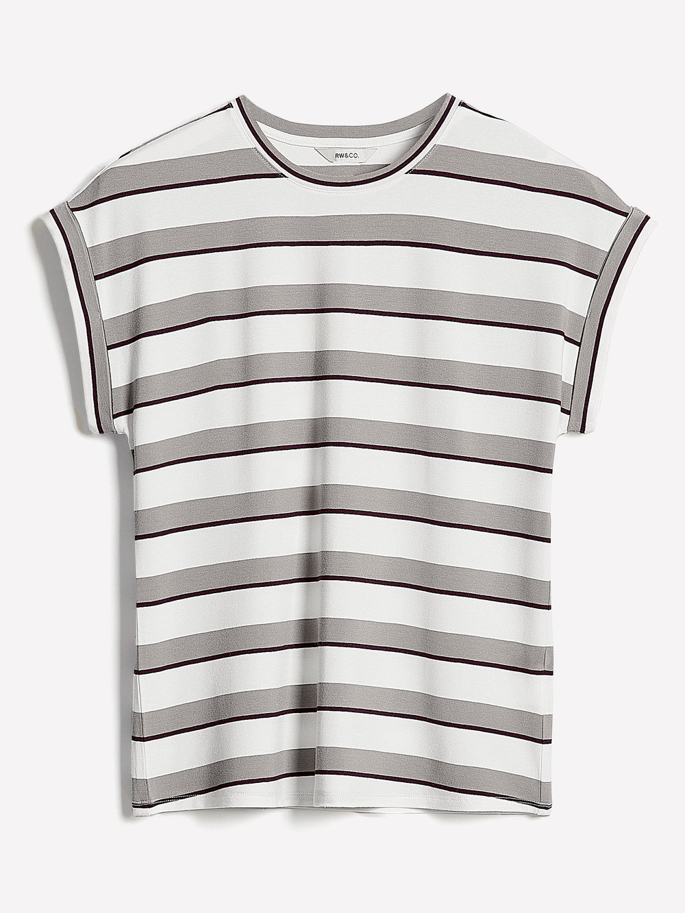 Striped Extended-Sleeve Crew-Neck Tee rw&co Special Promo Price