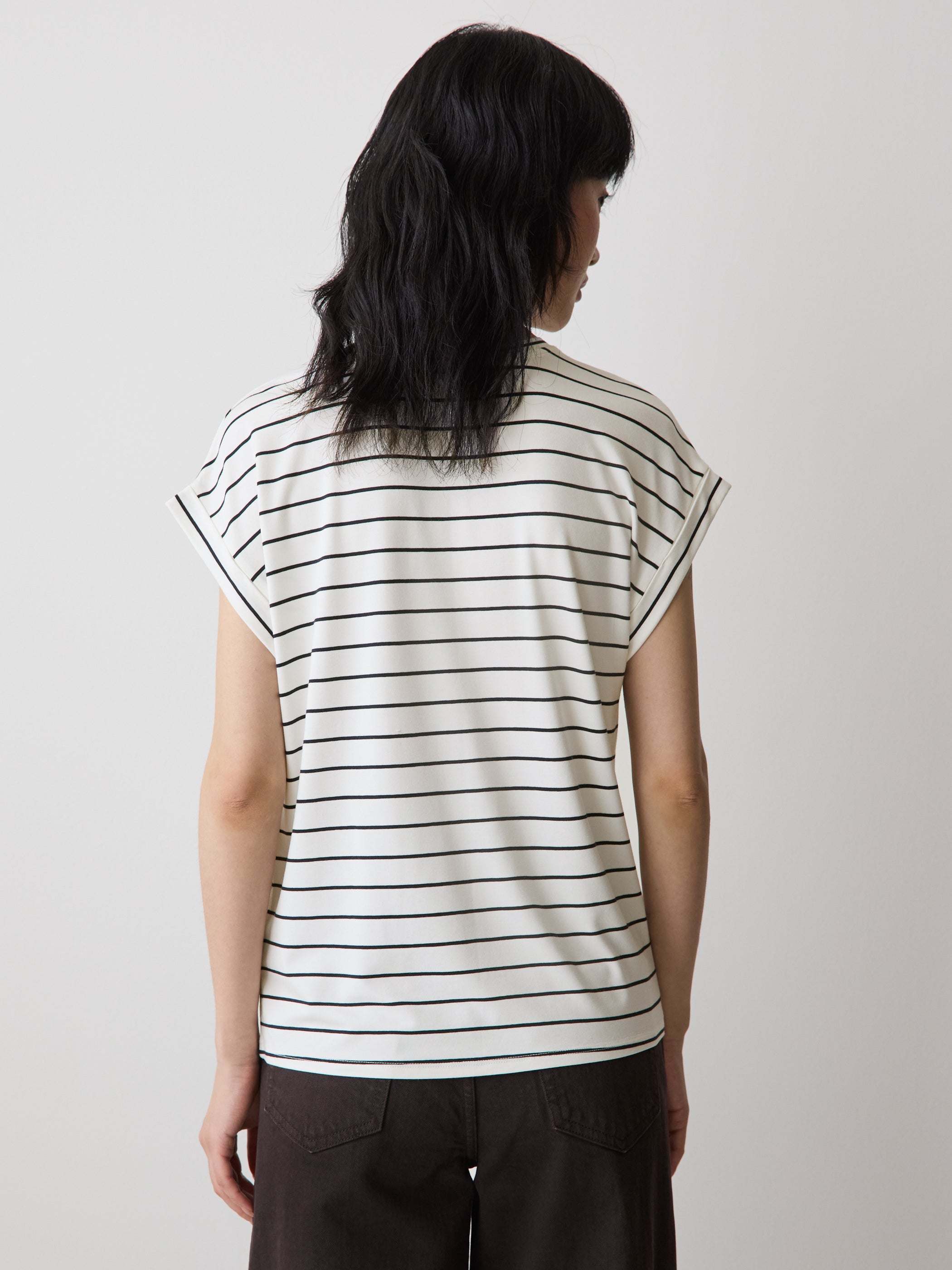 Striped Extended-Sleeve Crew-Neck Tee rw&co Special Promo Price