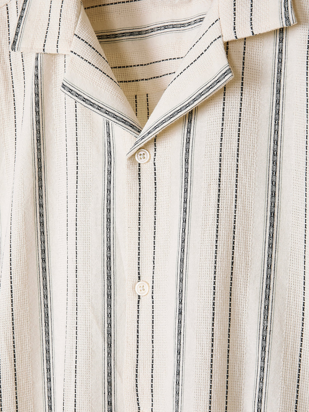 Striped Short-Sleeve Textured Shirt with Camp Collar rw&co Special Promo Price