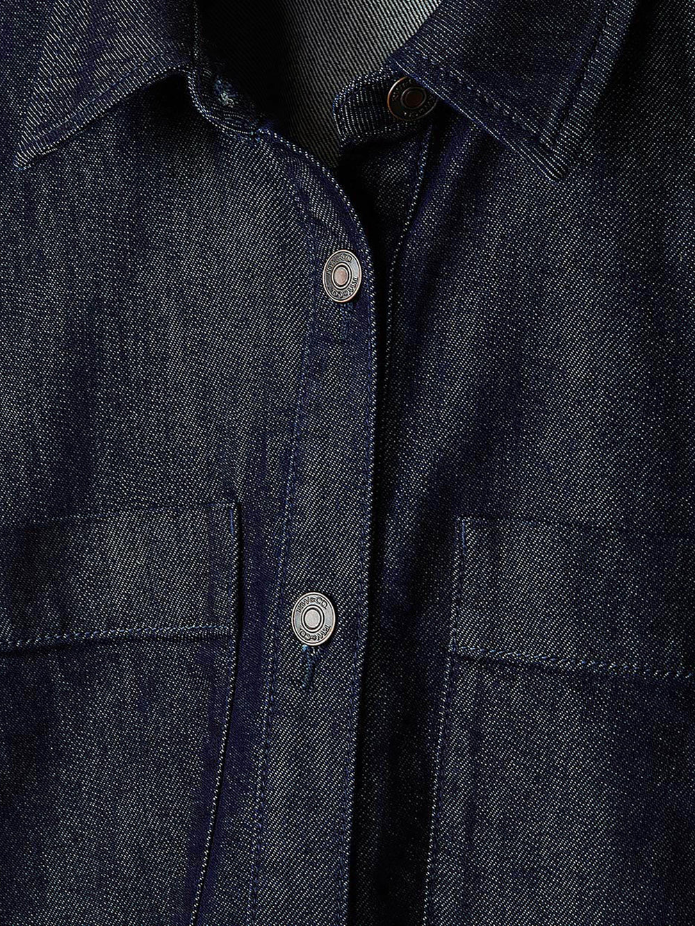 Long-Sleeve Buttoned-Down Denim Blouse rw&co Special Offer