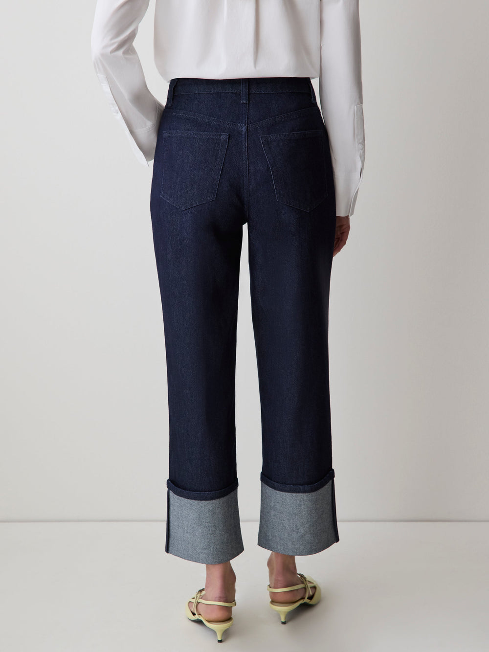 High-Rise Straight-Leg Jeans with Rolled Cuffs rw&co Great Value Deal