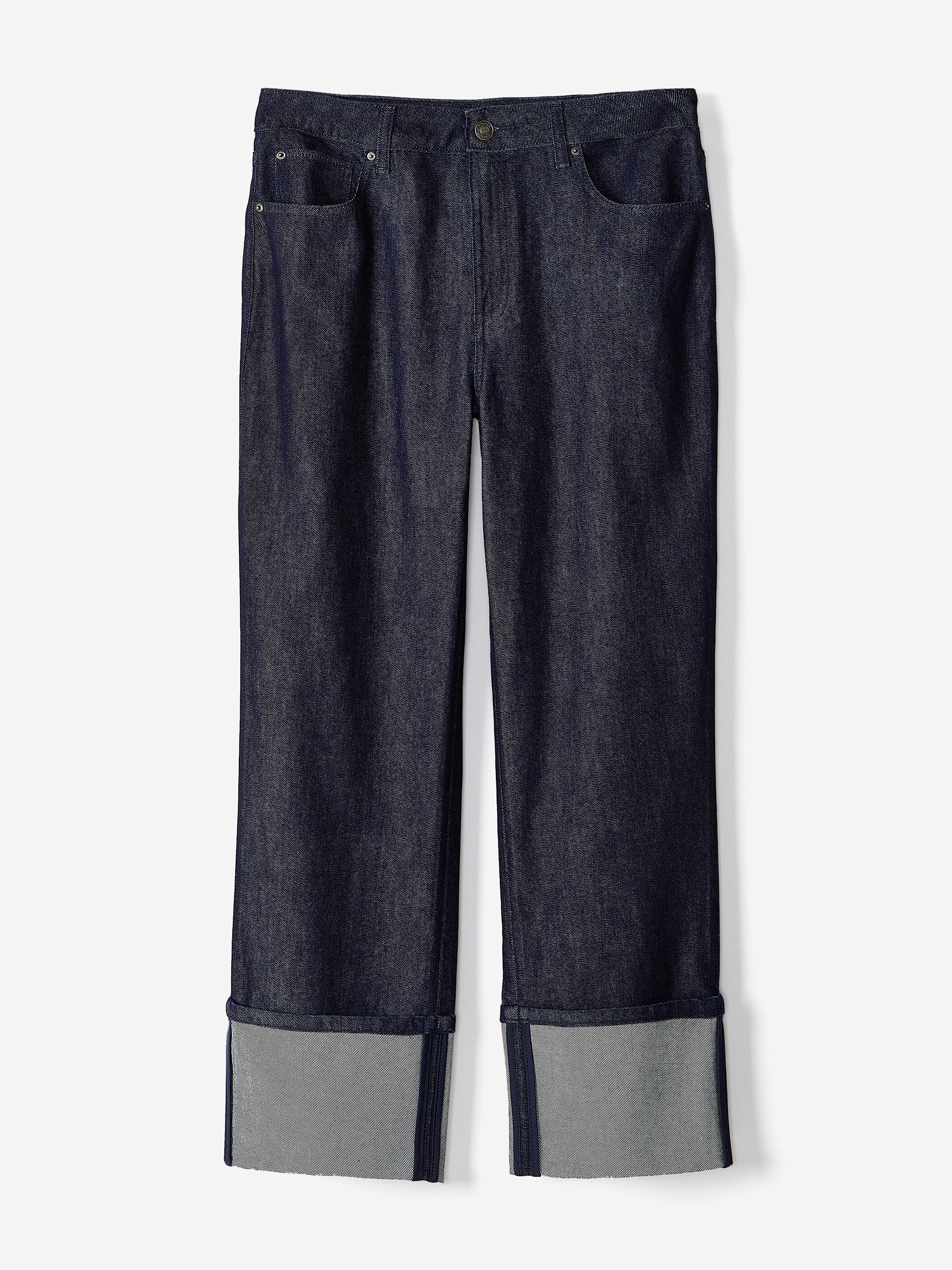 High-Rise Straight-Leg Jeans with Rolled Cuffs rw&co Great Value Deal