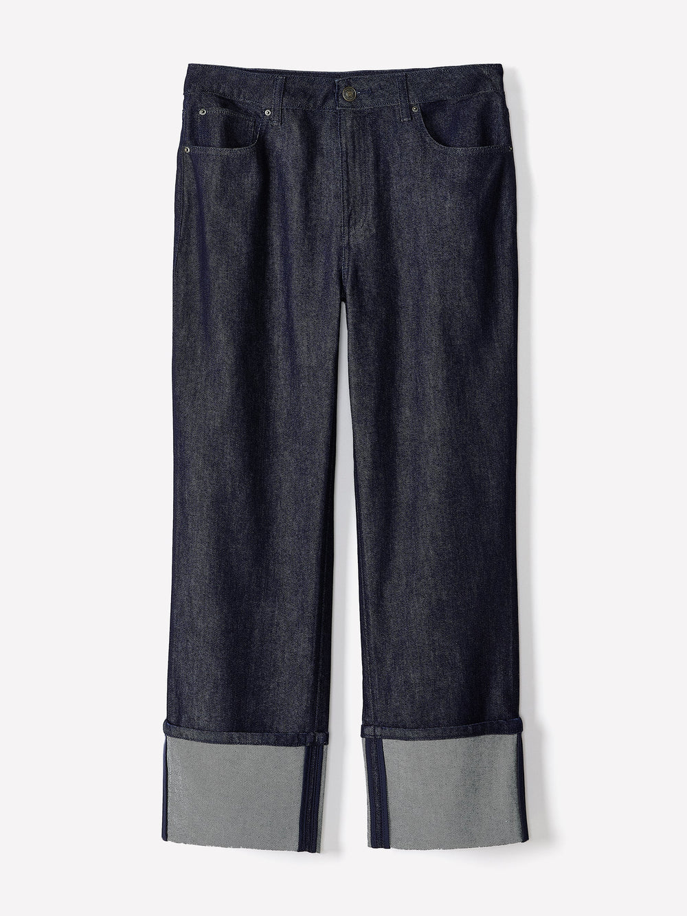 High-Rise Straight-Leg Jeans with Rolled Cuffs rw&co Great Value Deal