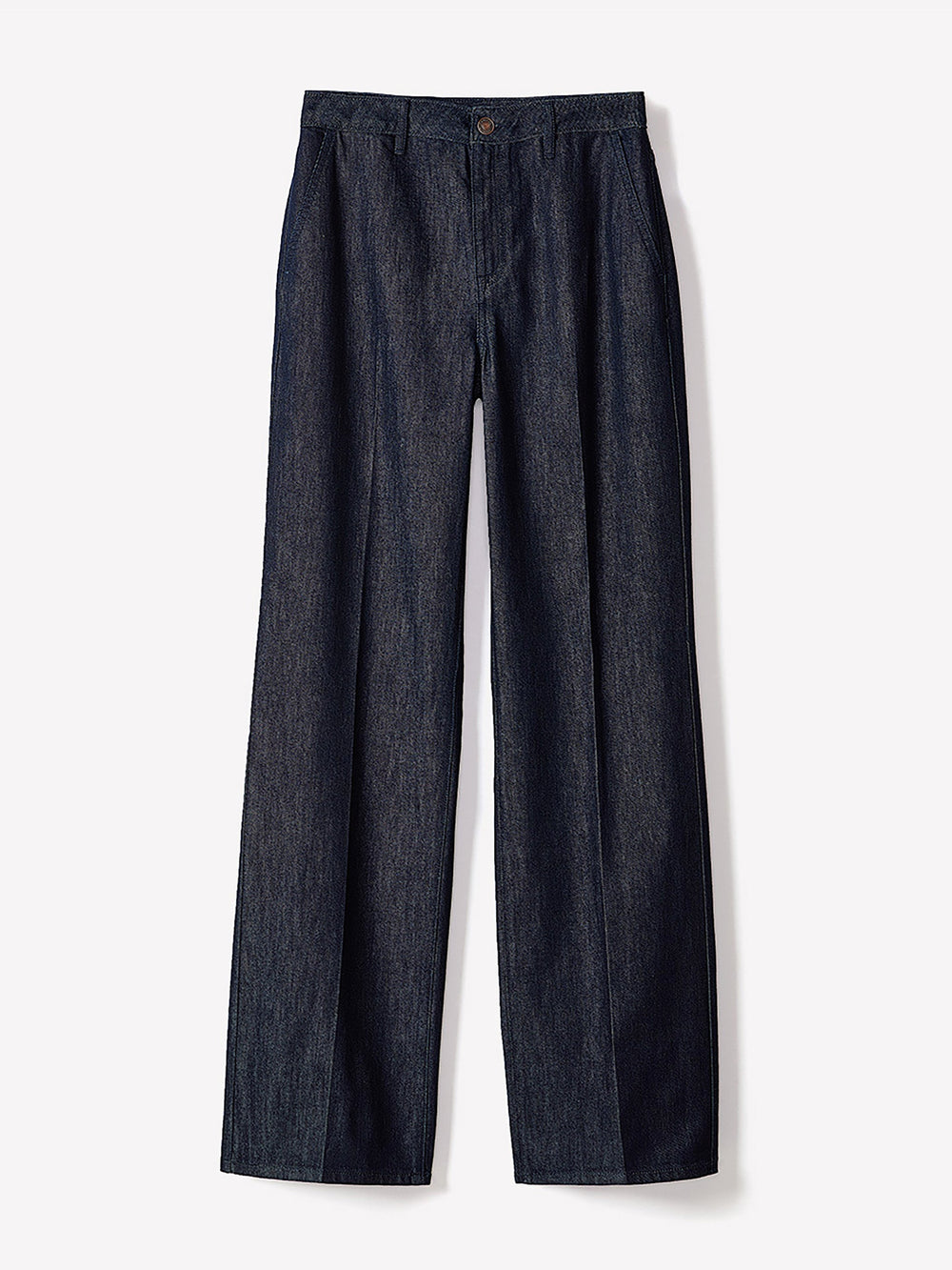High-Rise Wide-Leg Denim Trousers rw&co Exclusive Sale Price