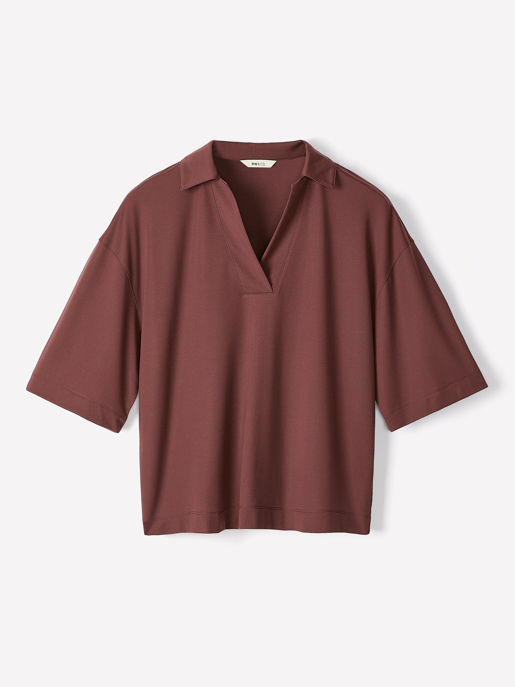 Piqué-Knit Short-Sleeve Polo rw&co On Sale