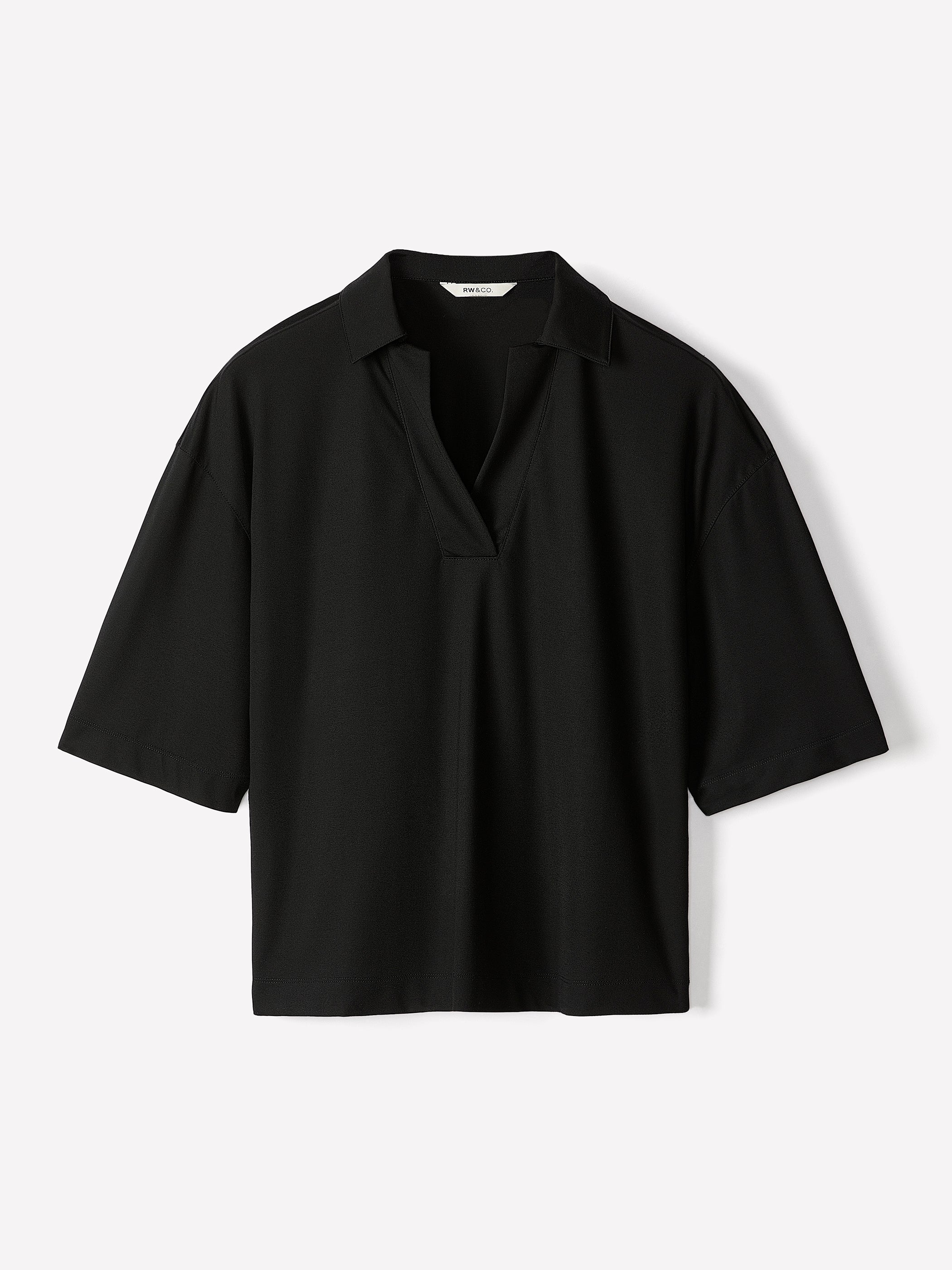 Piqué-Knit Short-Sleeve Polo rw&co On Sale