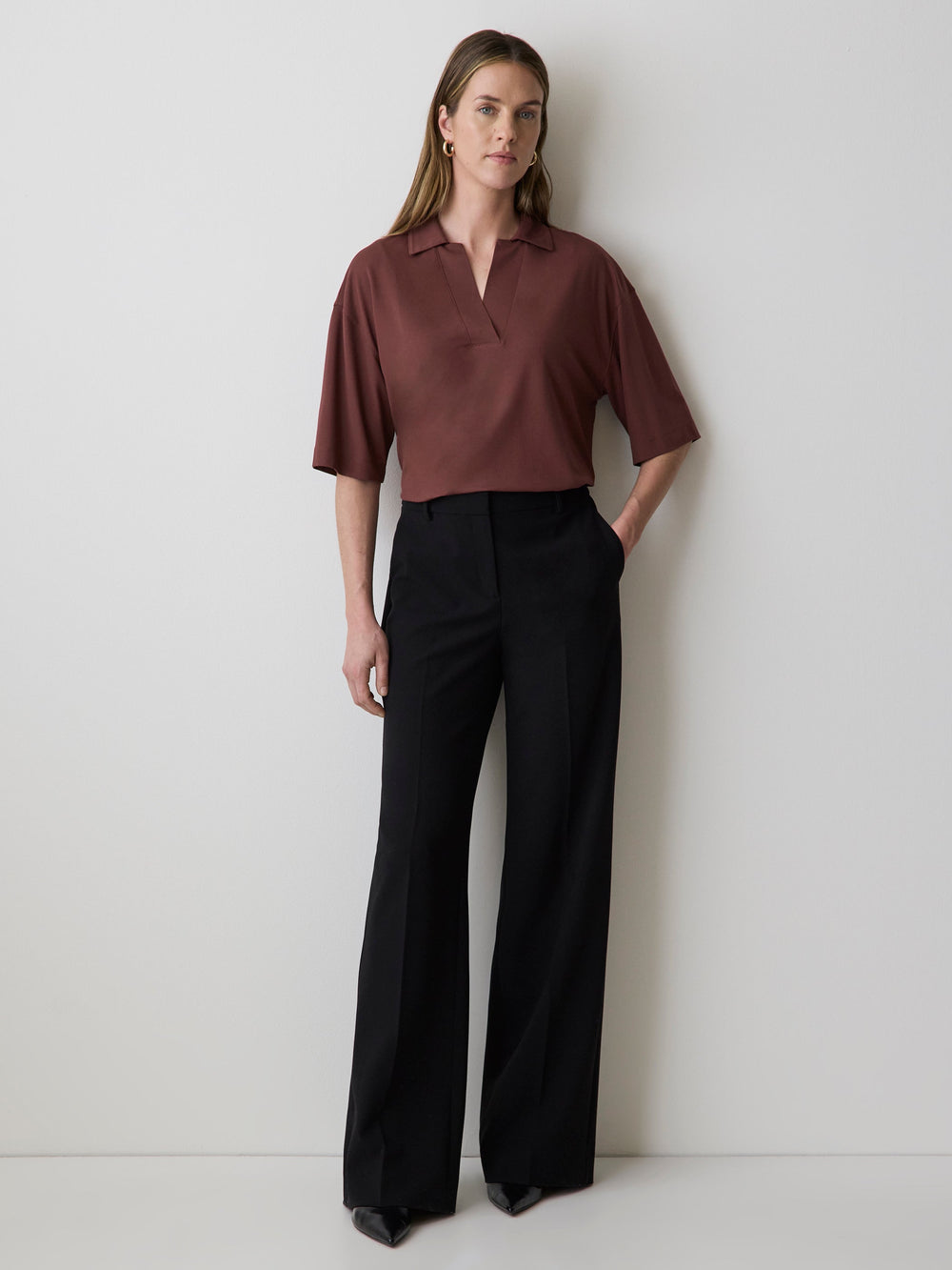 Piqué-Knit Short-Sleeve Polo rw&co On Sale