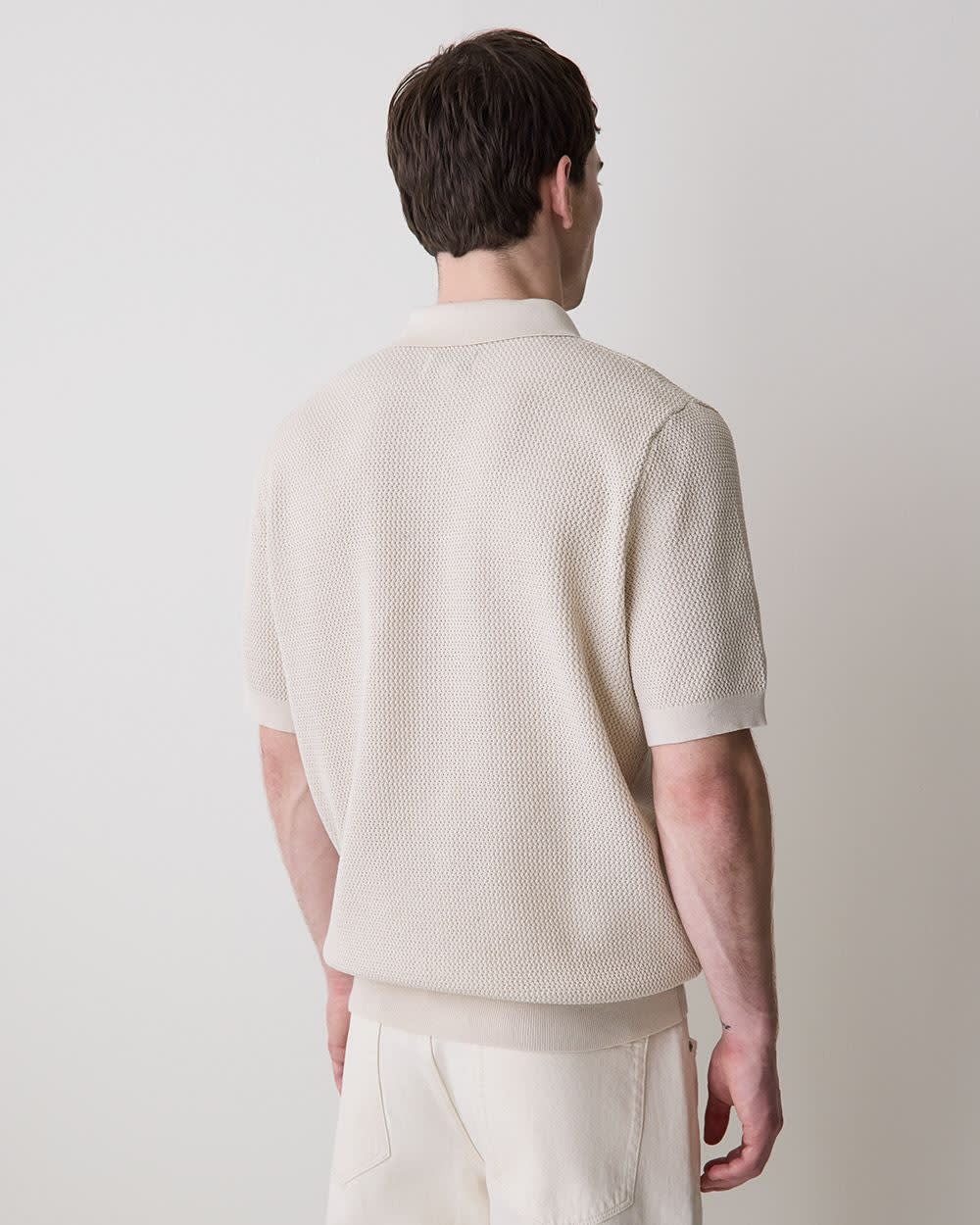 Short-Sleeve Textured Shirt Sweater rw&co Special Promo Price