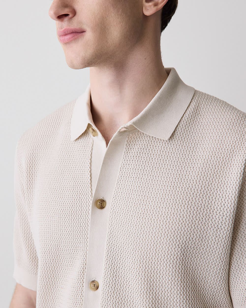Short-Sleeve Textured Shirt Sweater rw&co Special Promo Price