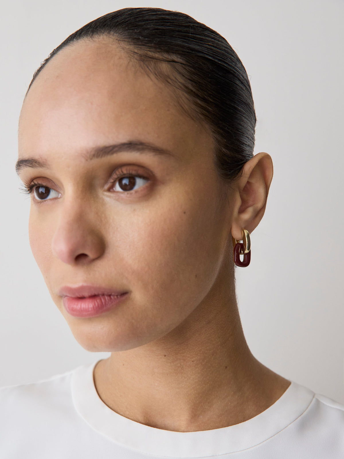 Hoops with Enamel Link Pendant rw&co On Sale