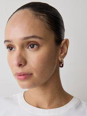 Hoops with Enamel Link Pendant rw&co On Sale