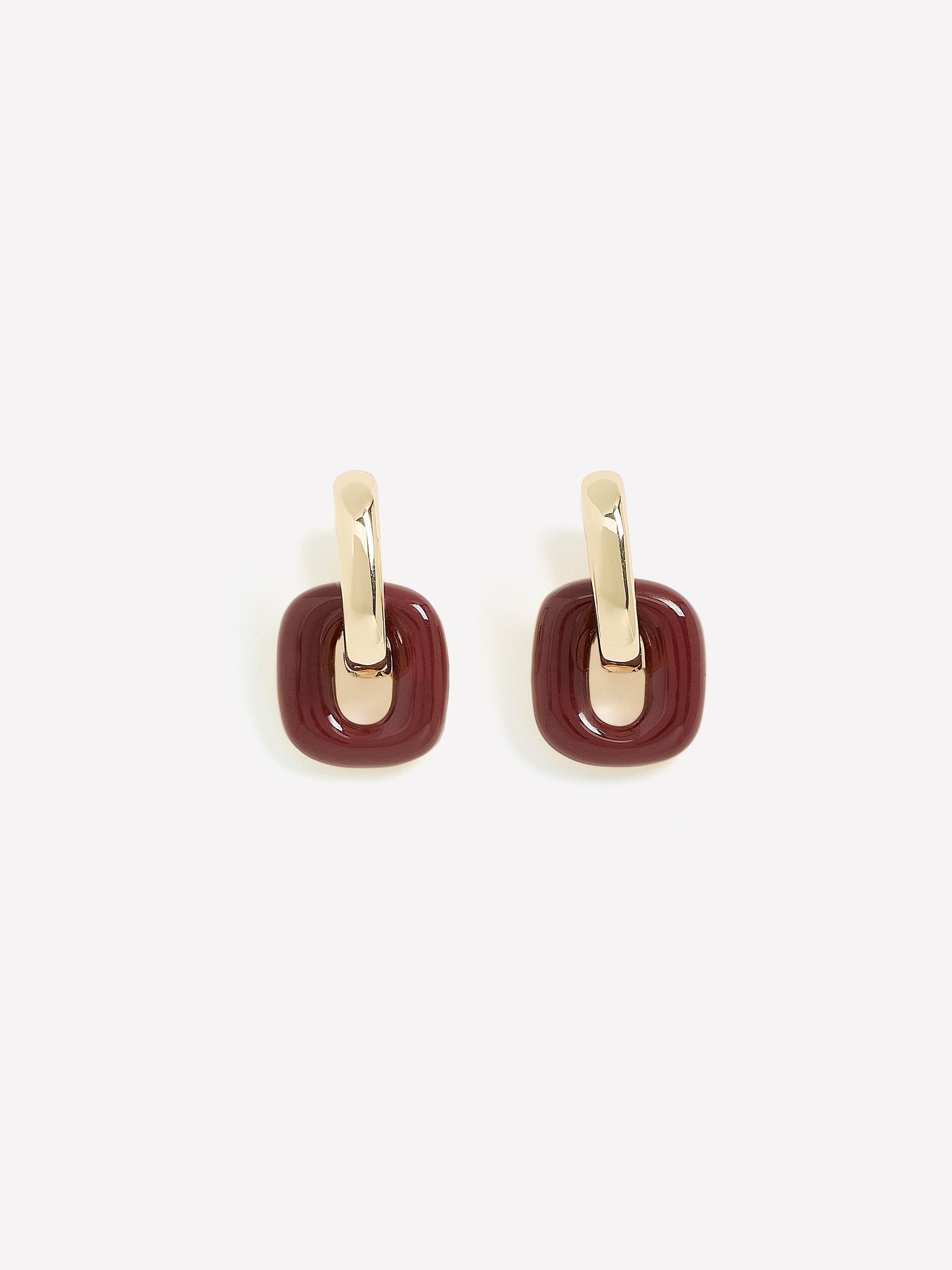 Hoops with Enamel Link Pendant rw&co On Sale