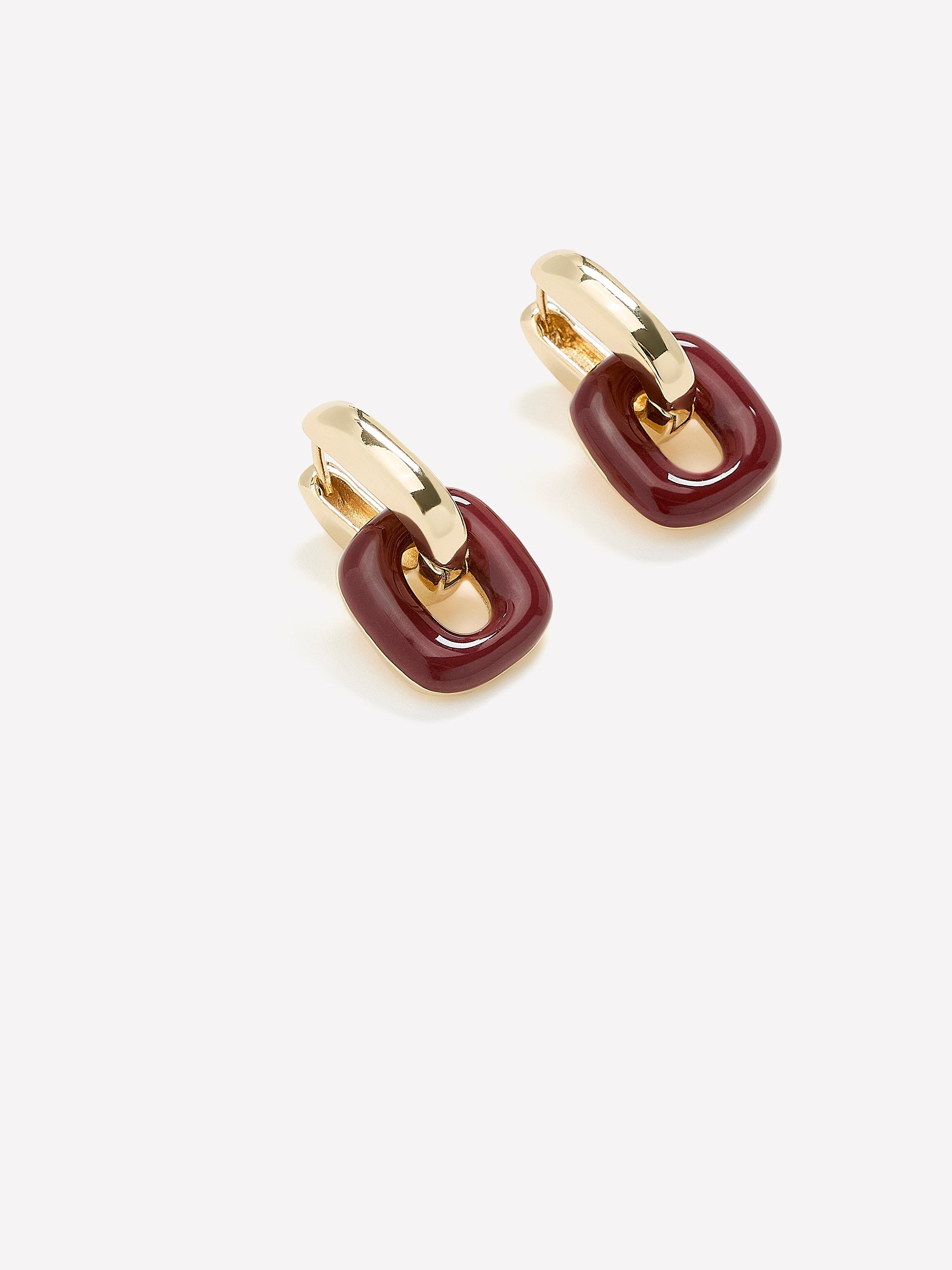 Hoops with Enamel Link Pendant rw&co On Sale