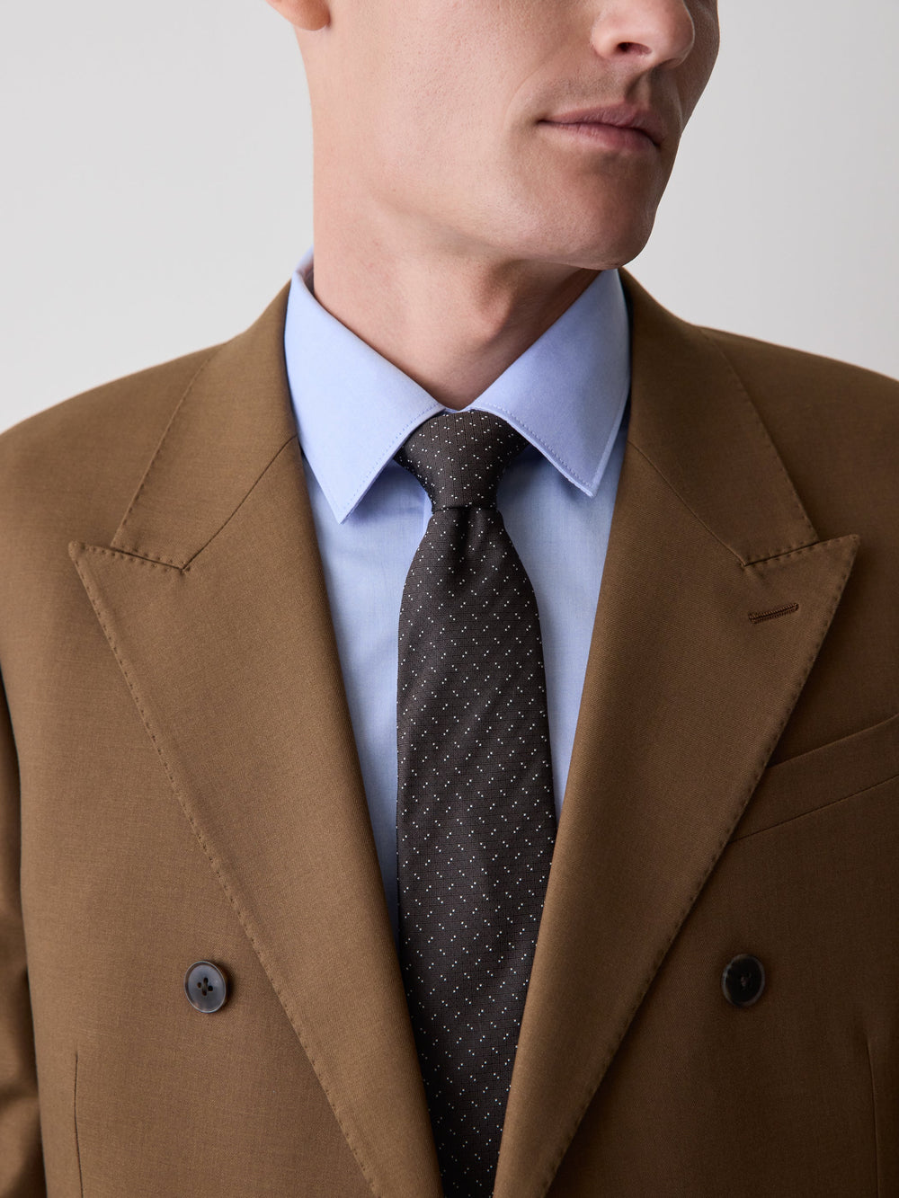 Navy Regular Textured Tie with Dots rw&co Special Offer