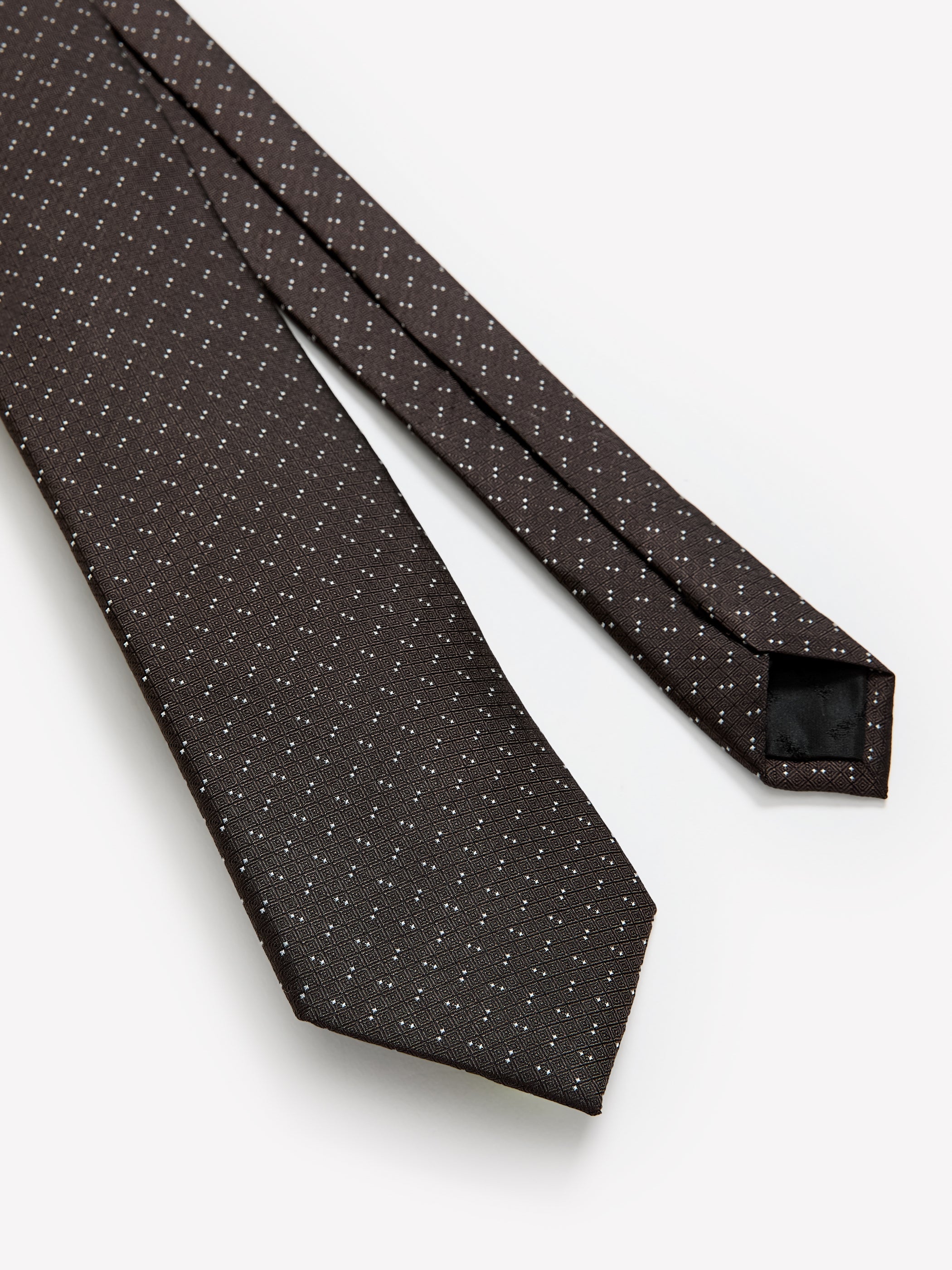Navy Regular Textured Tie with Dots rw&co Special Offer