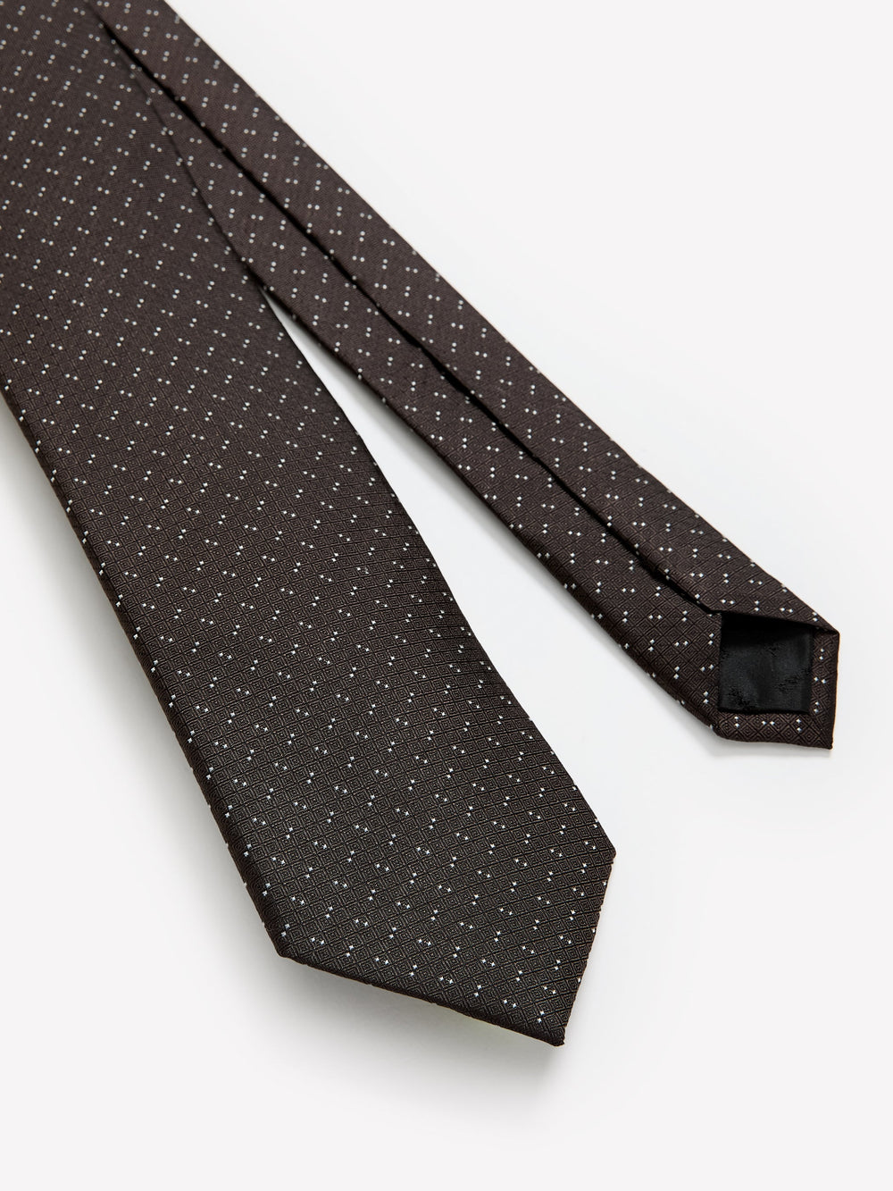 Navy Regular Textured Tie with Dots rw&co Special Offer