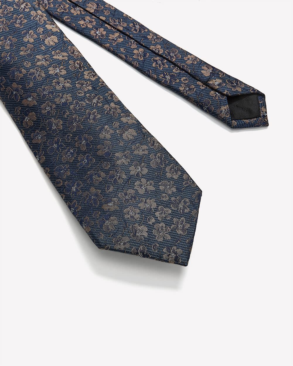 Regular Tie with Floral and Striped Pattern rw&co Great Value Deal