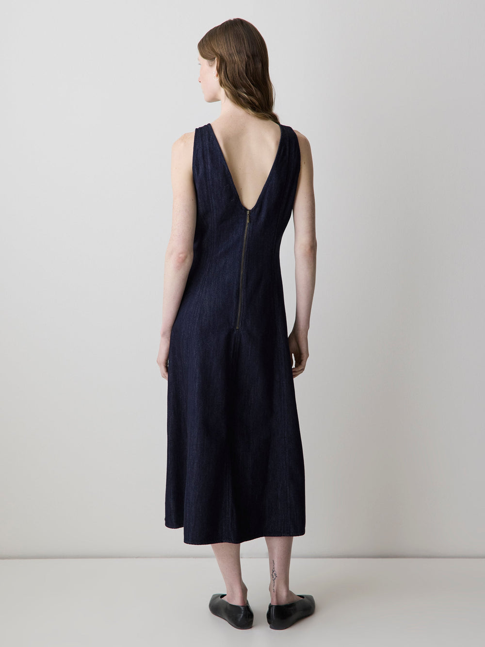 Sleeveless Denim Midi Dress rw&co On Sale