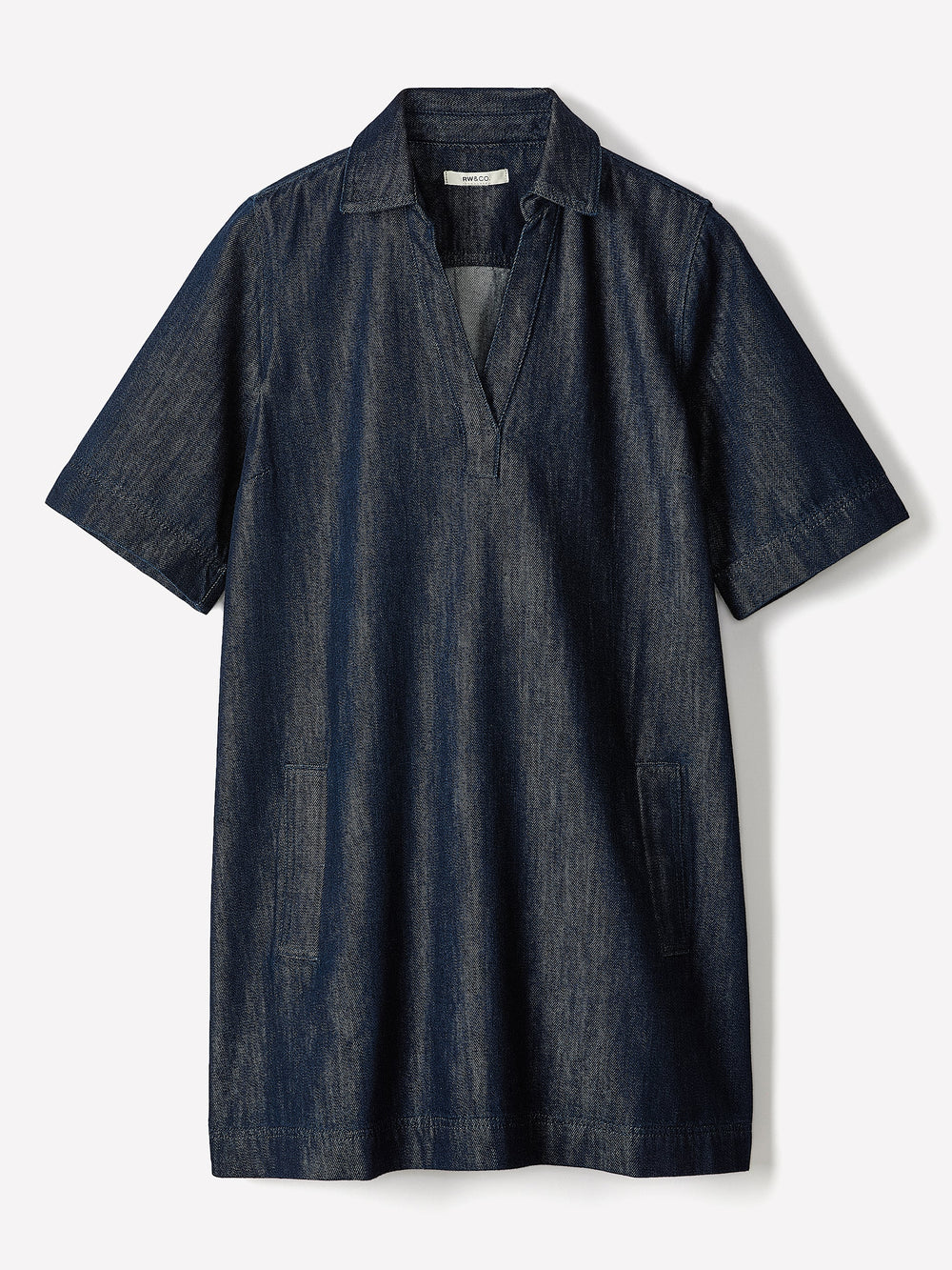 Short-Sleeve Mini Denim Dress rw&co Special Offer