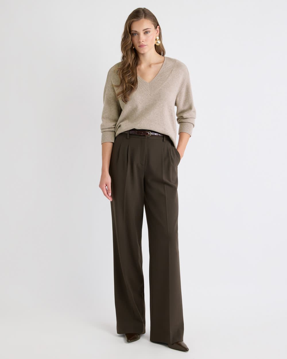 High-Rise Wide-Leg Pant rw&co Great Value Deal