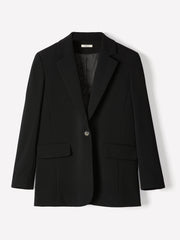 Black Relaxed Fit One-Button Blazer rw&co Special Offer