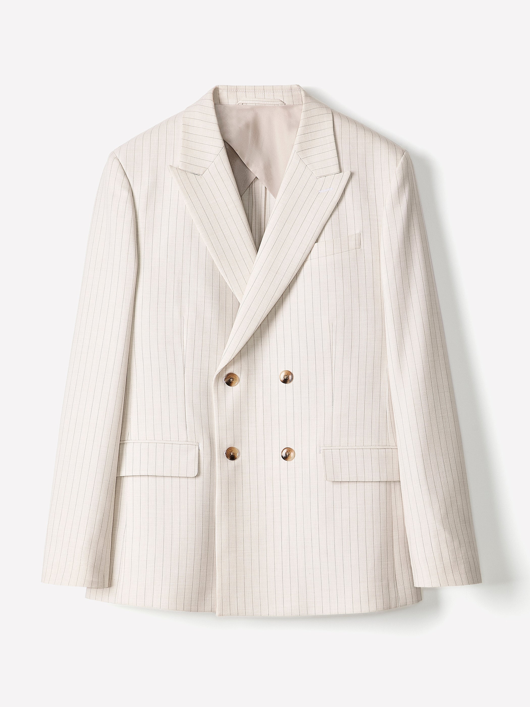 Tailored Fit Double-Breasted Striped Suit Blazer rw&co Great Value Deal