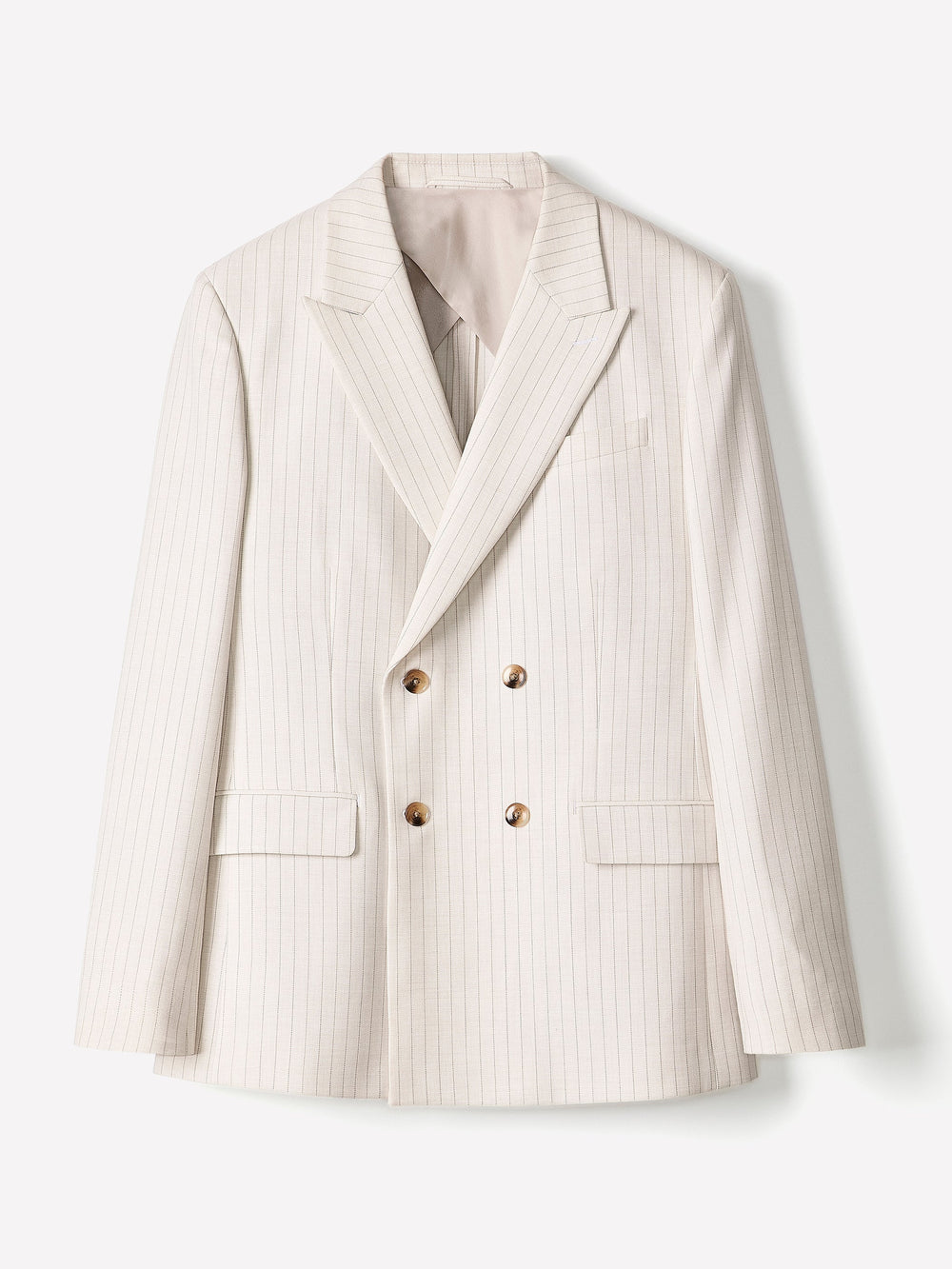 Tailored Fit Double-Breasted Striped Suit Blazer rw&co Great Value Deal