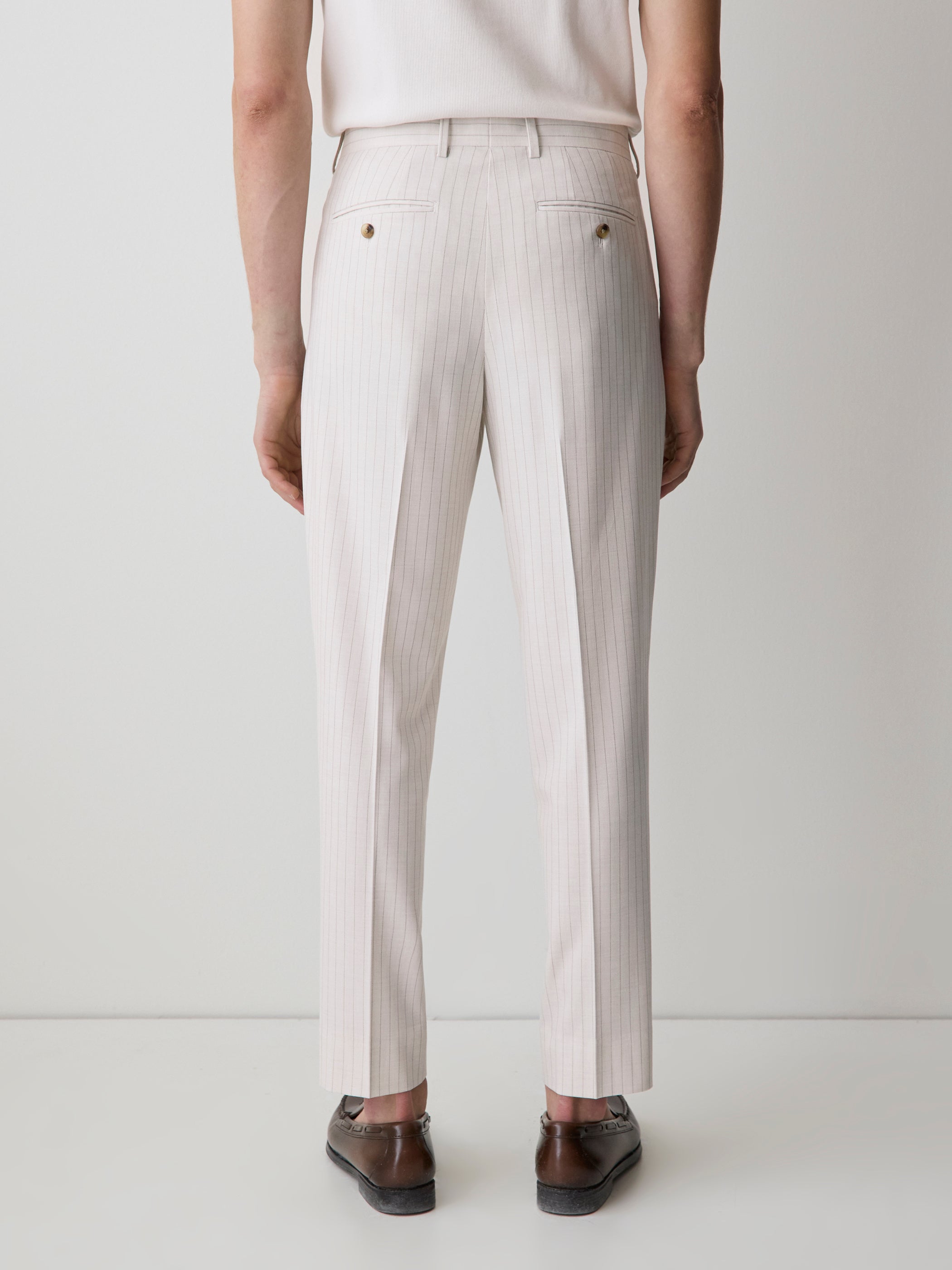 Pleated Tapered-Leg Striped Suit Pant rw&co Exclusive Sale Price