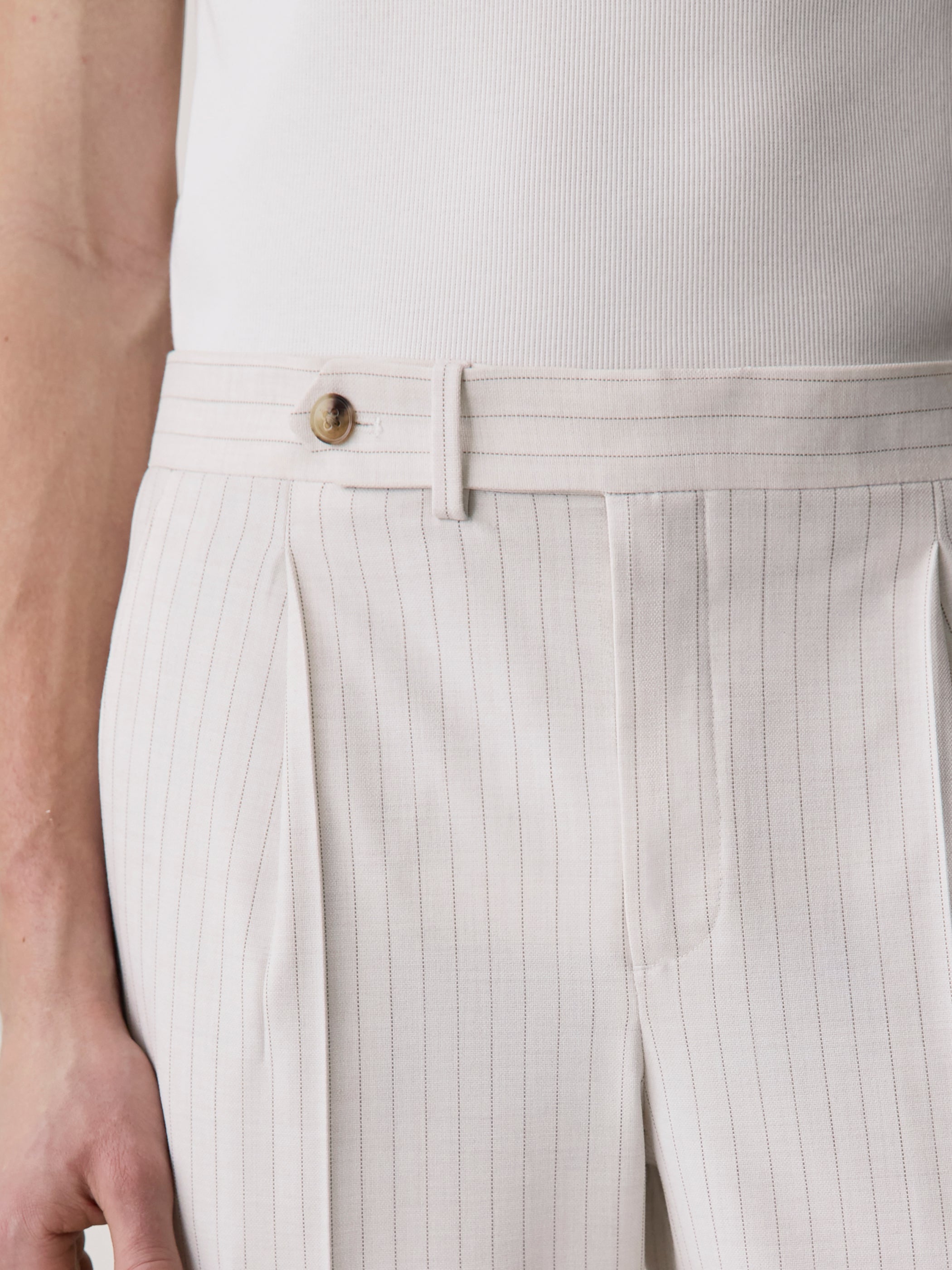Pleated Tapered-Leg Striped Suit Pant rw&co Exclusive Sale Price