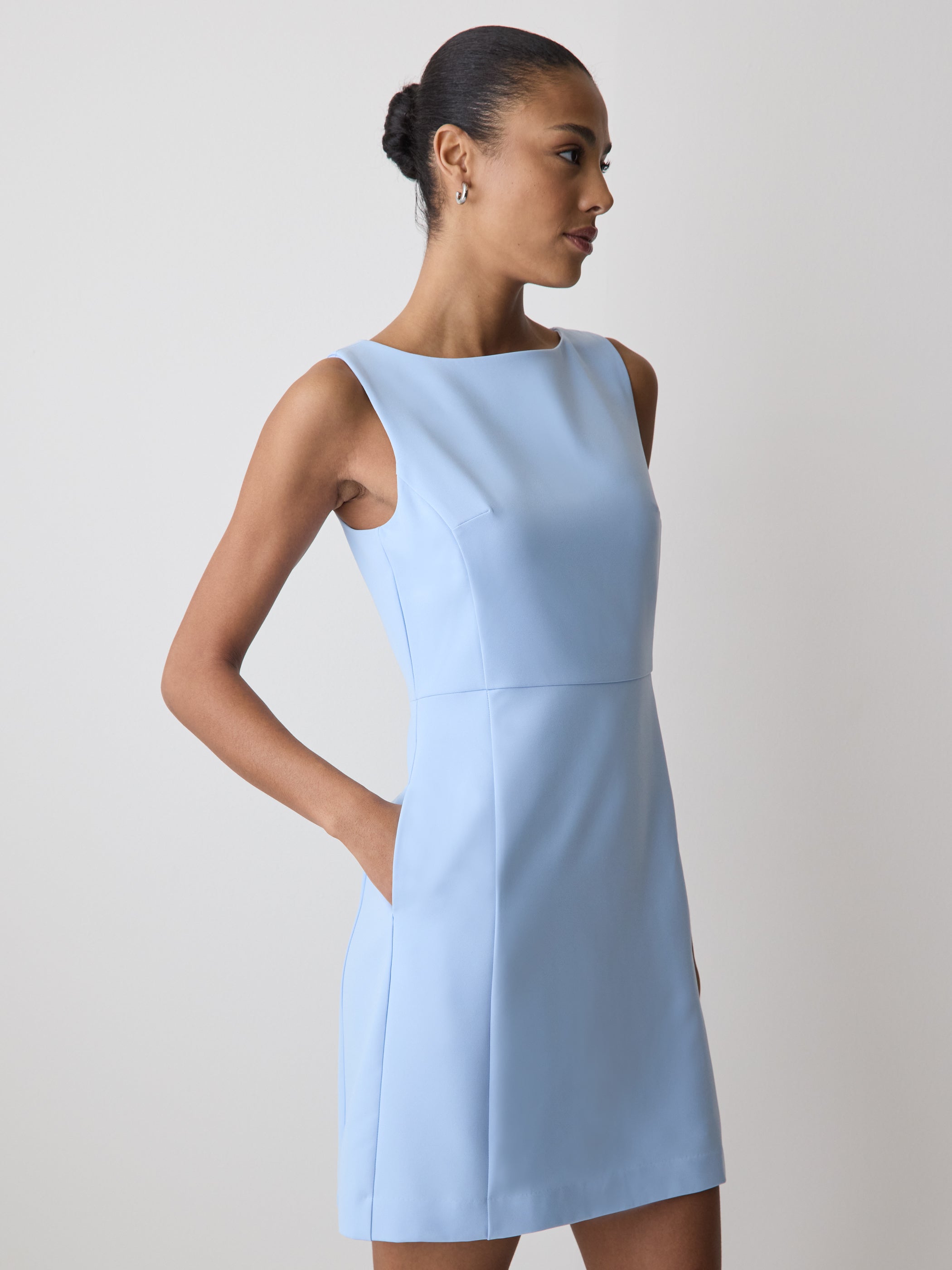 Sleeveless Boat-Neck Mini Dress rw&co Special Promo Price