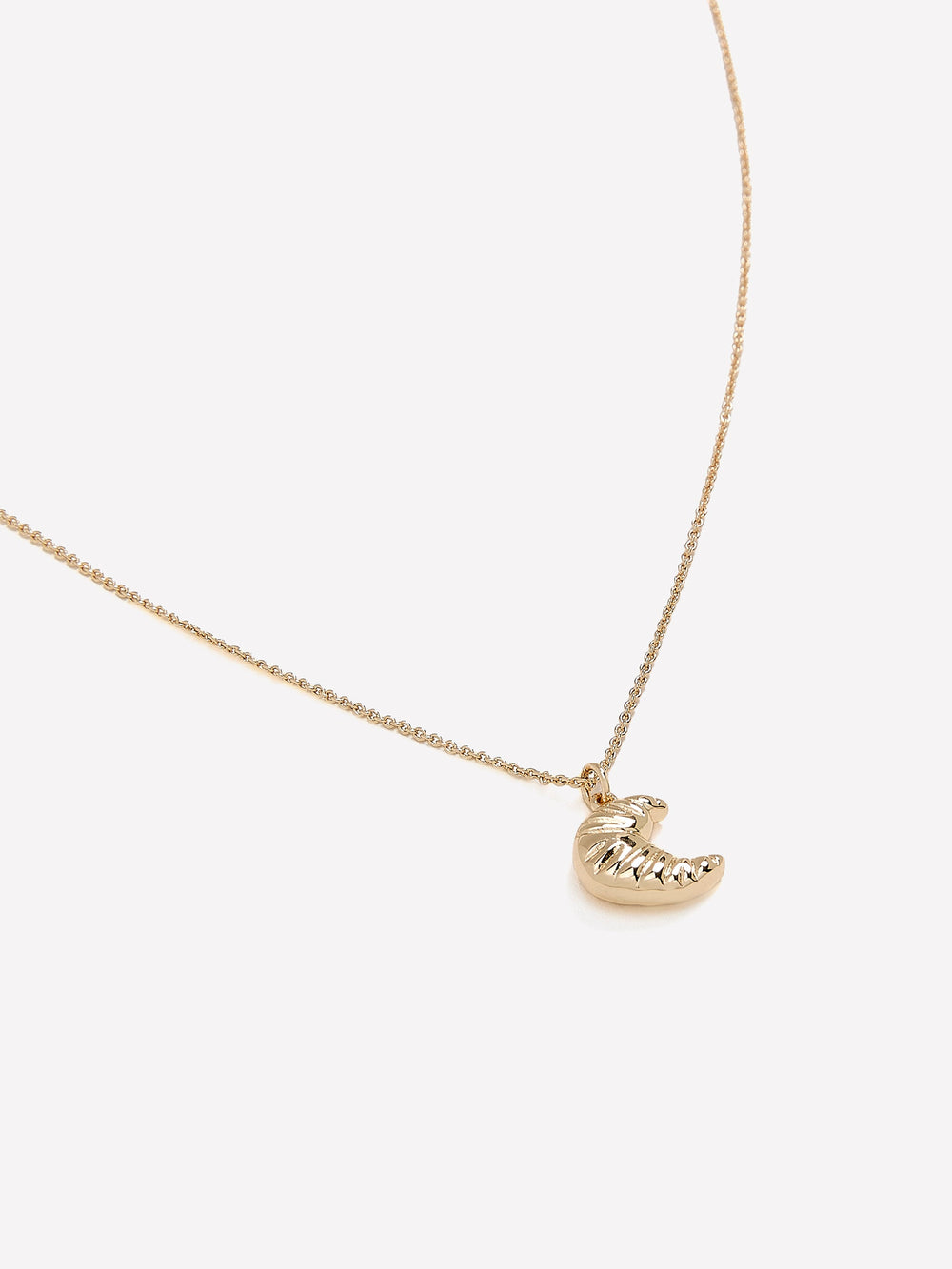 Delicate Chain Necklace with Croissant Pendant rw&co Great Value Deal