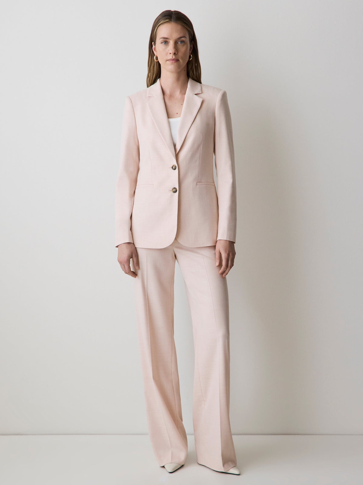 Soft Pink Two-Button Fitted Blazer rw&co Special Promo Price