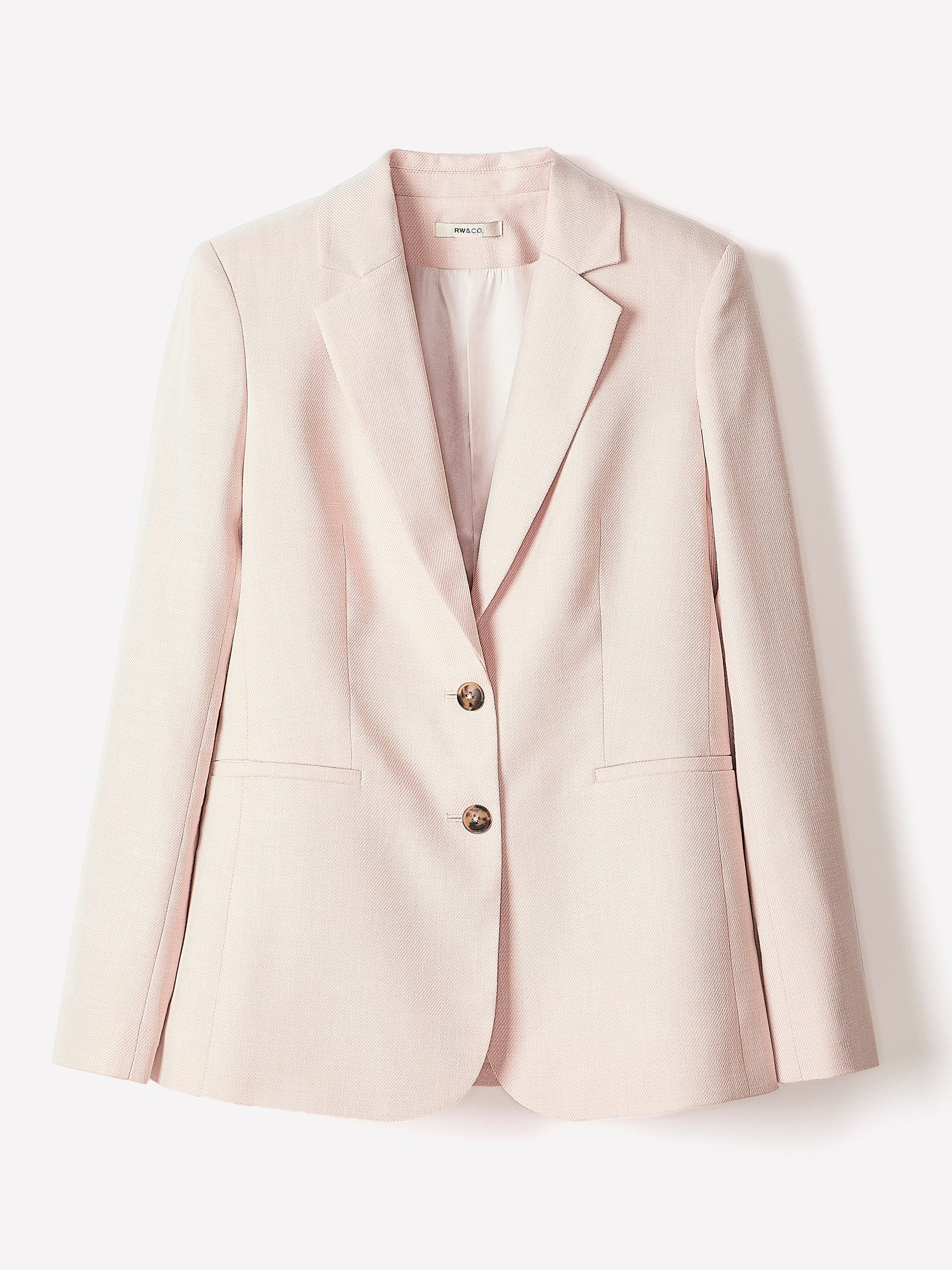 Soft Pink Two-Button Fitted Blazer rw&co Special Promo Price