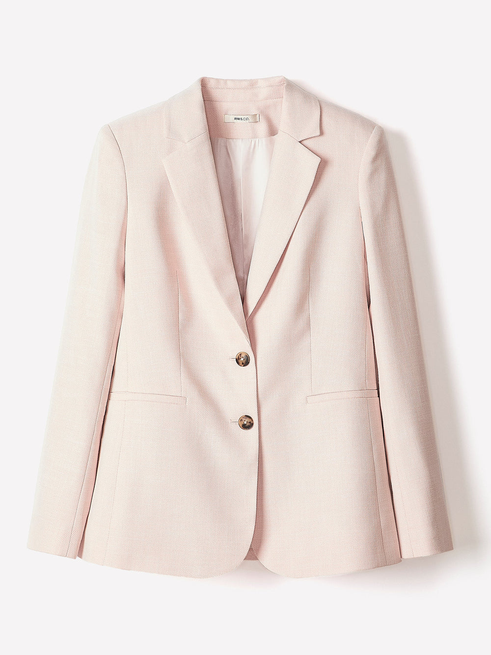 Soft Pink Two-Button Fitted Blazer rw&co Special Promo Price