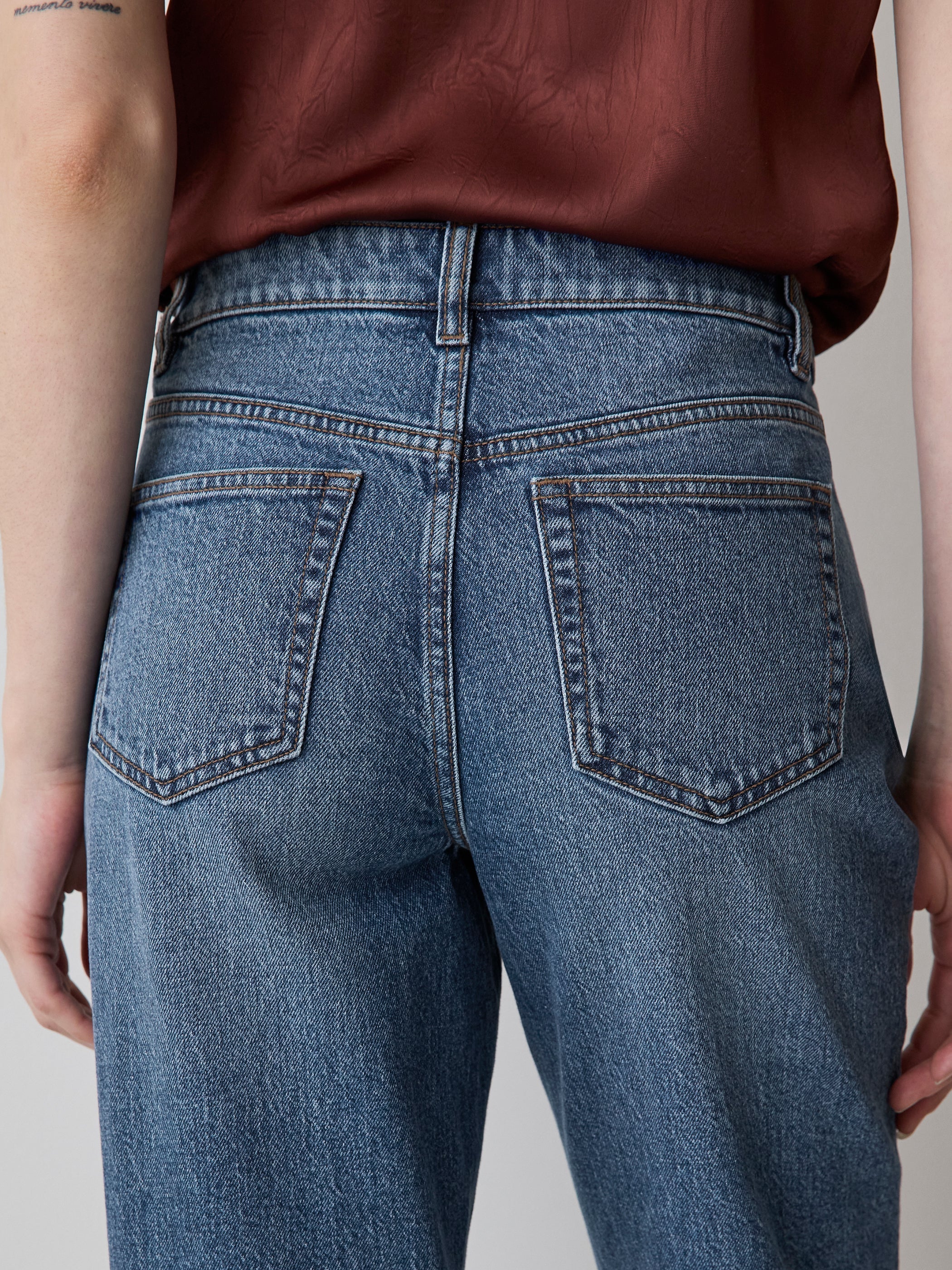 Medium-Wash Straight-Leg Jeans rw&co Special Promo Price