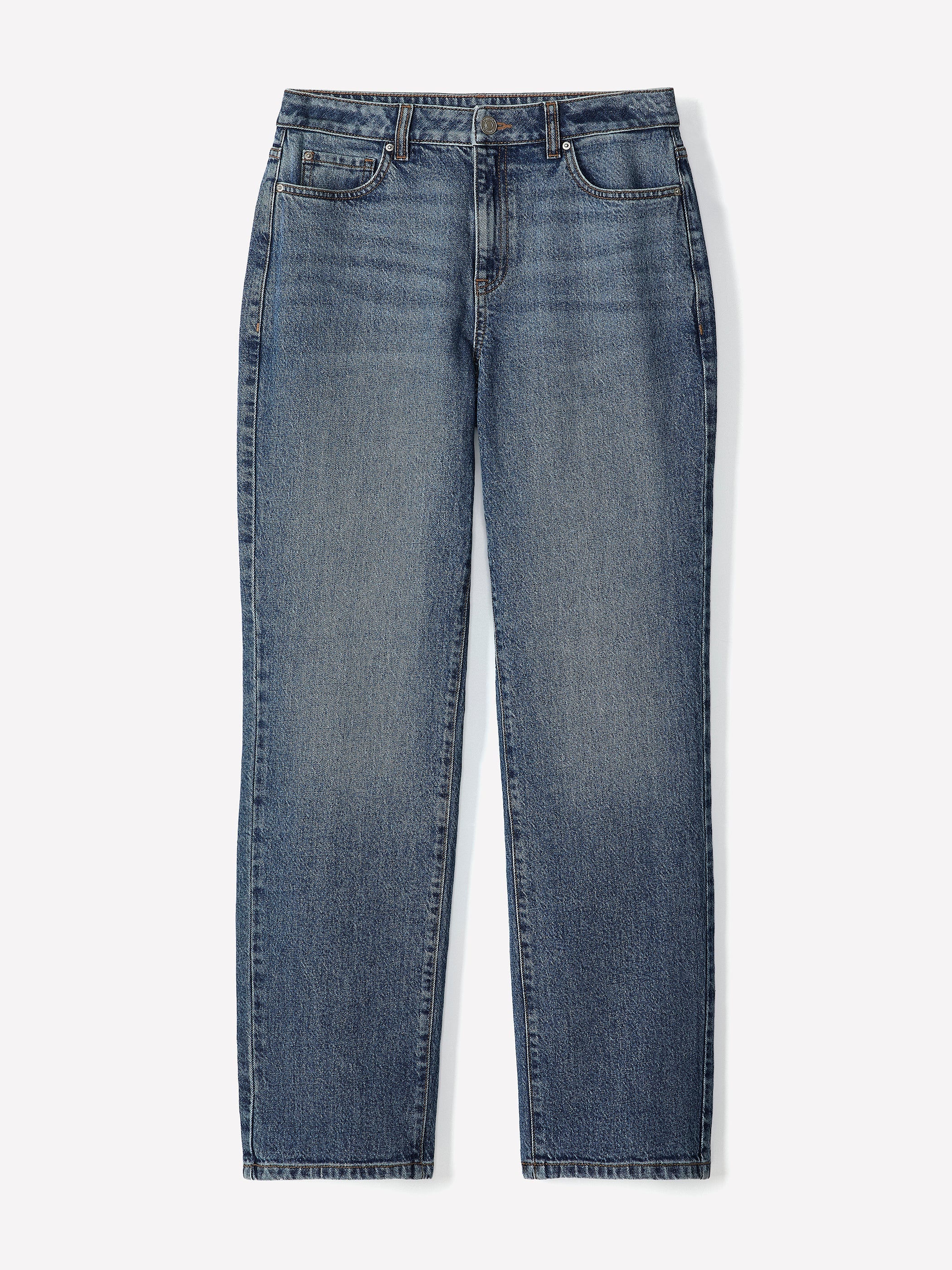 Medium-Wash Straight-Leg Jeans rw&co Special Promo Price