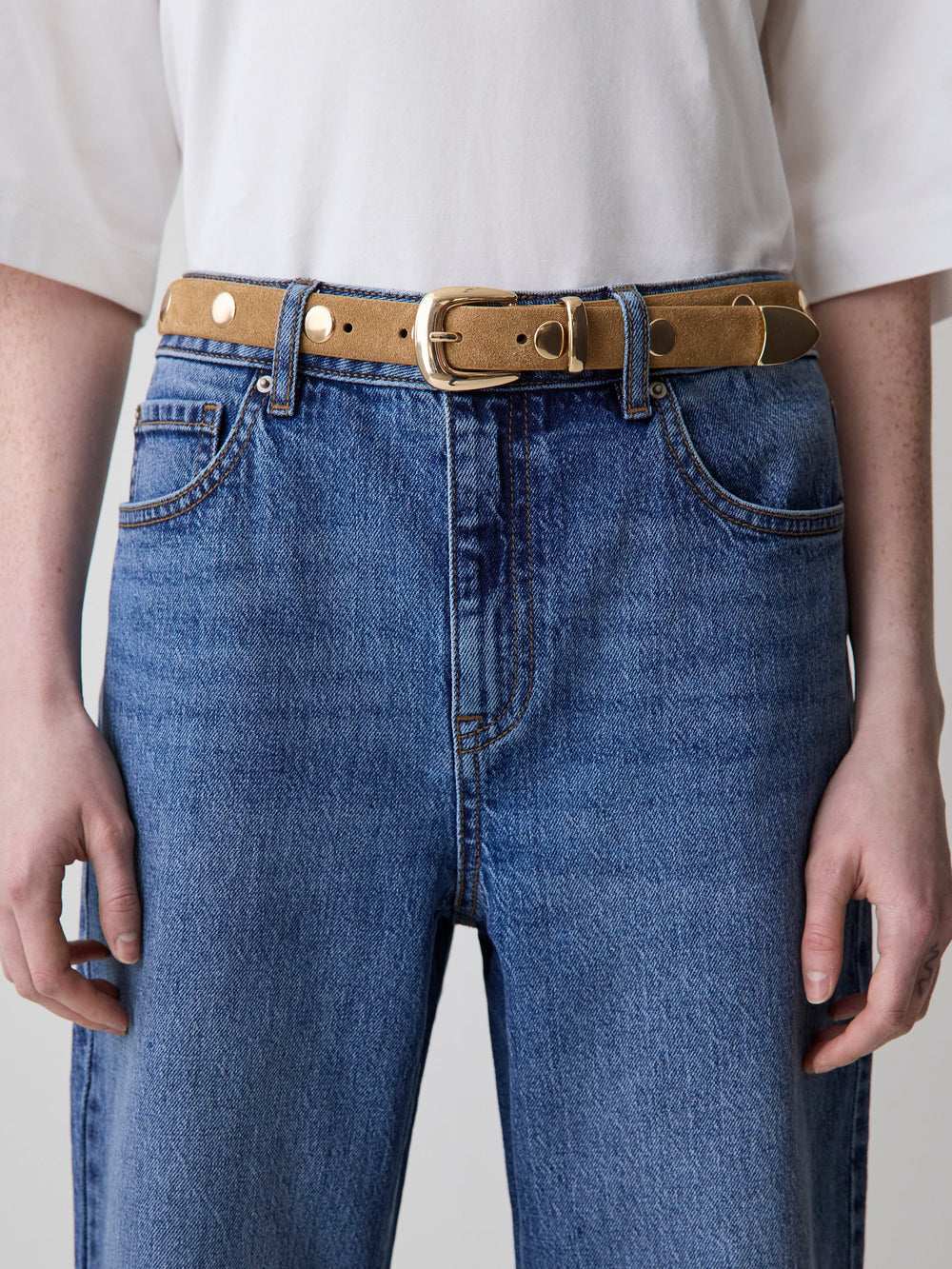 Studded Suede Belt rw&co Great Value Deal