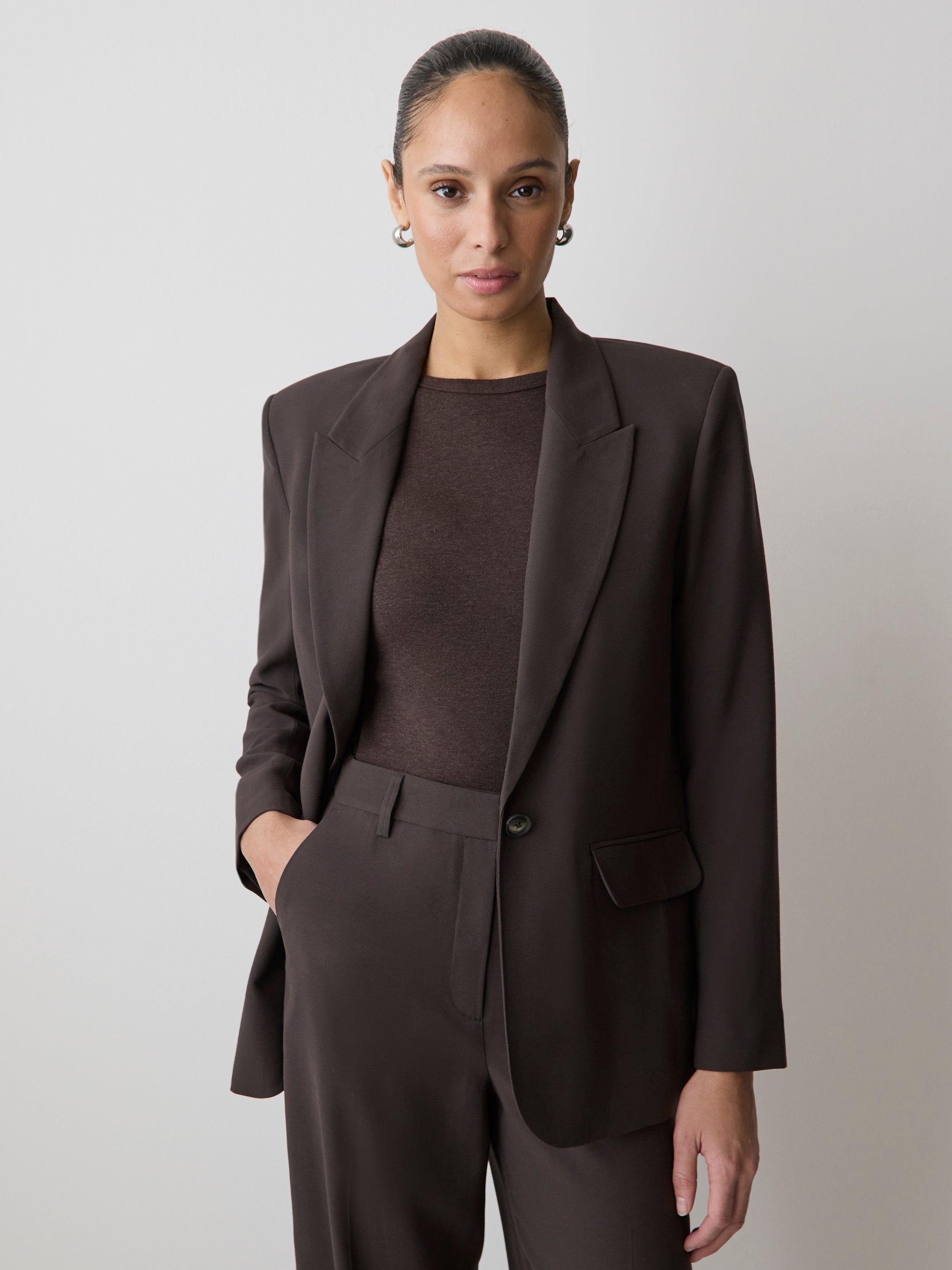 Relaxed-Fit One-Button Blazer rw&co Great Value Deal