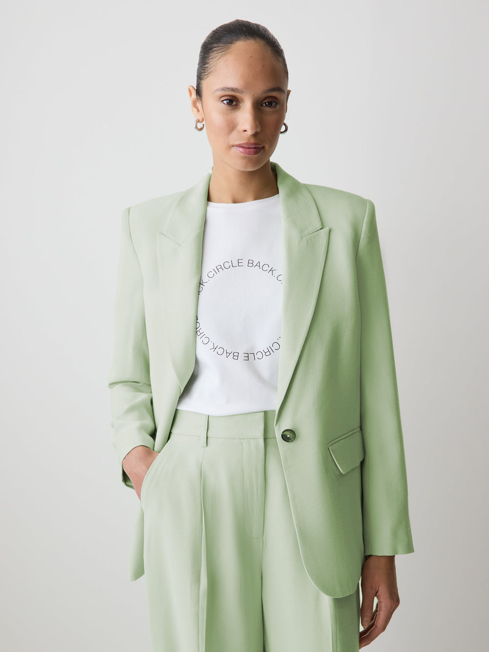 Relaxed-Fit One-Button Blazer rw&co Great Value Deal