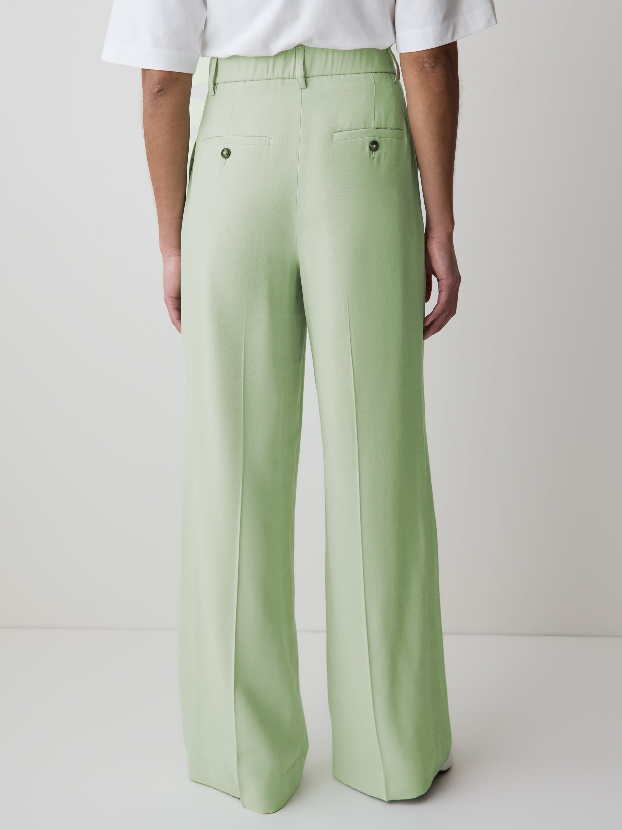Wide-Leg High-Rise Pant with Elastic Back rw&co Special Offer